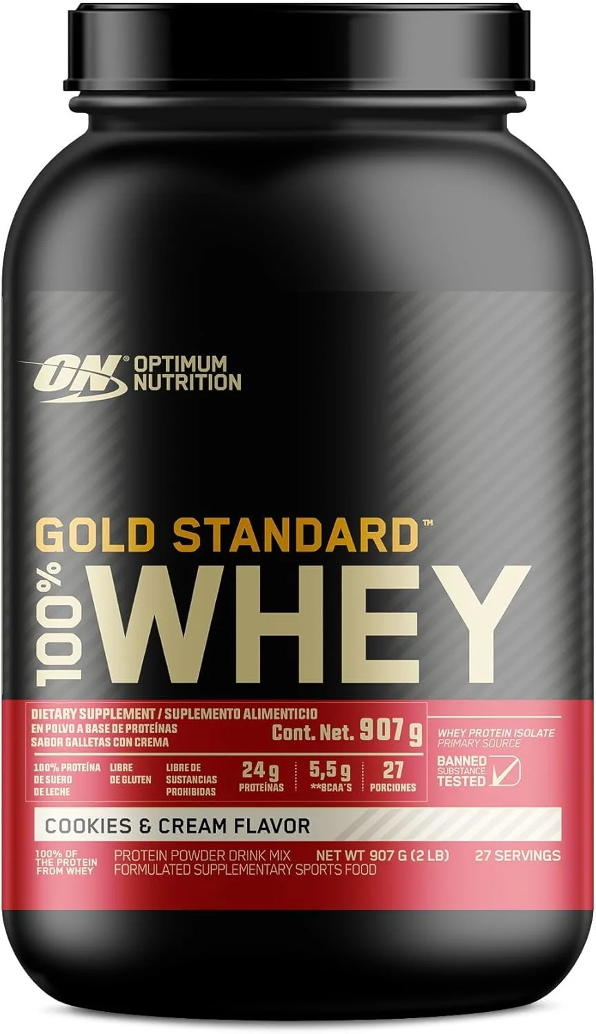 پروتئین وی 100% گلد استاندارد، کوکی و کرم، 907 گرم (تولید کننده اصلی ایالات متحده)
