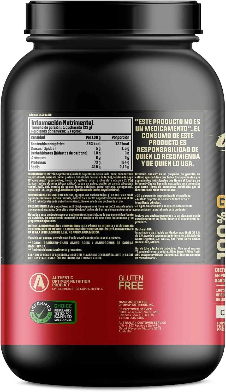 پروتئین وی 100% گلد استاندارد، کوکی و کرم، 907 گرم (تولید کننده اصلی ایالات متحده) پروتئین وی 100% گلد استاندارد، کوکی و کرم، 907 گرم (تولید کننده اصلی ایالات متحده)