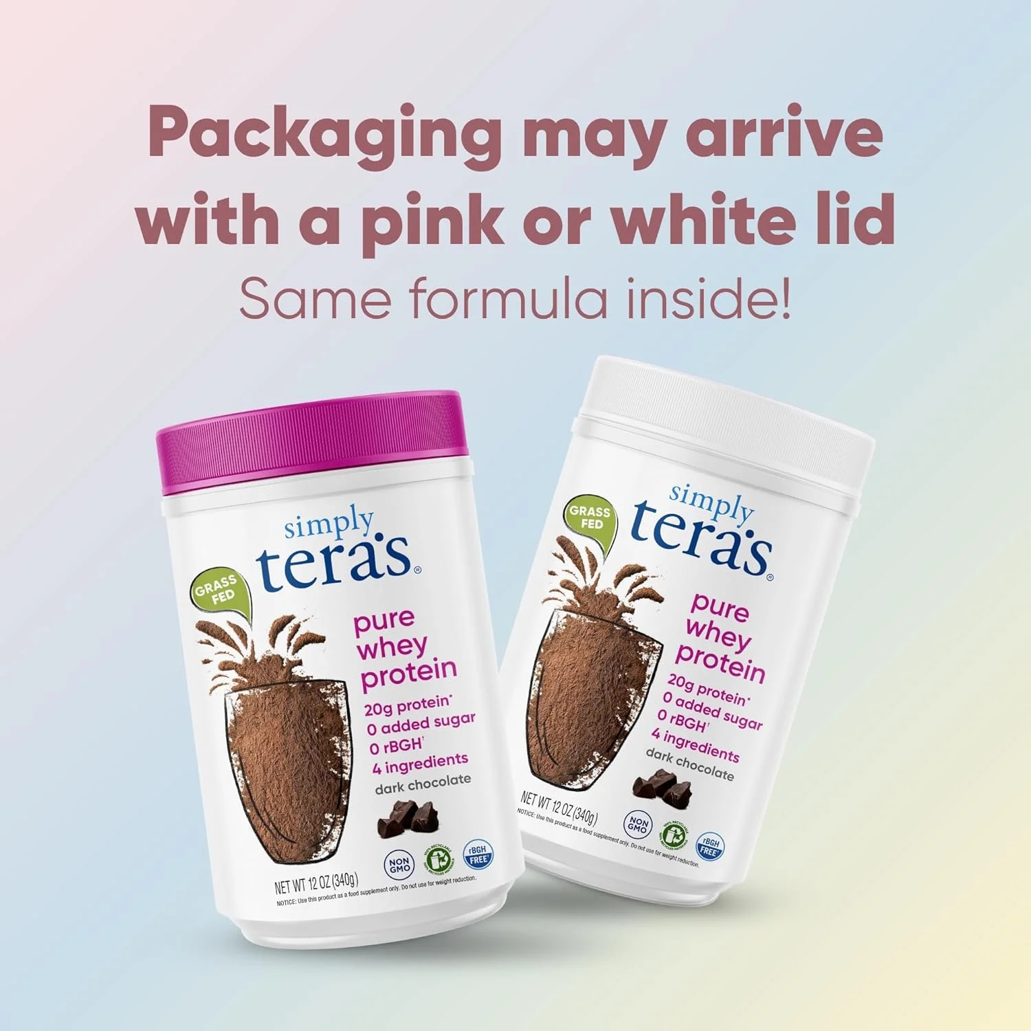 پودر پروتئین وی خالص simply tera's - پودر پروتئین شکلات تلخ، پروتئین وی تغذیه شده با علف بدون شیرین کننده های مصنوعی، دارای برچسب تمیز، غیر GMO، کوشر، بدون rBGH - 680 گرم