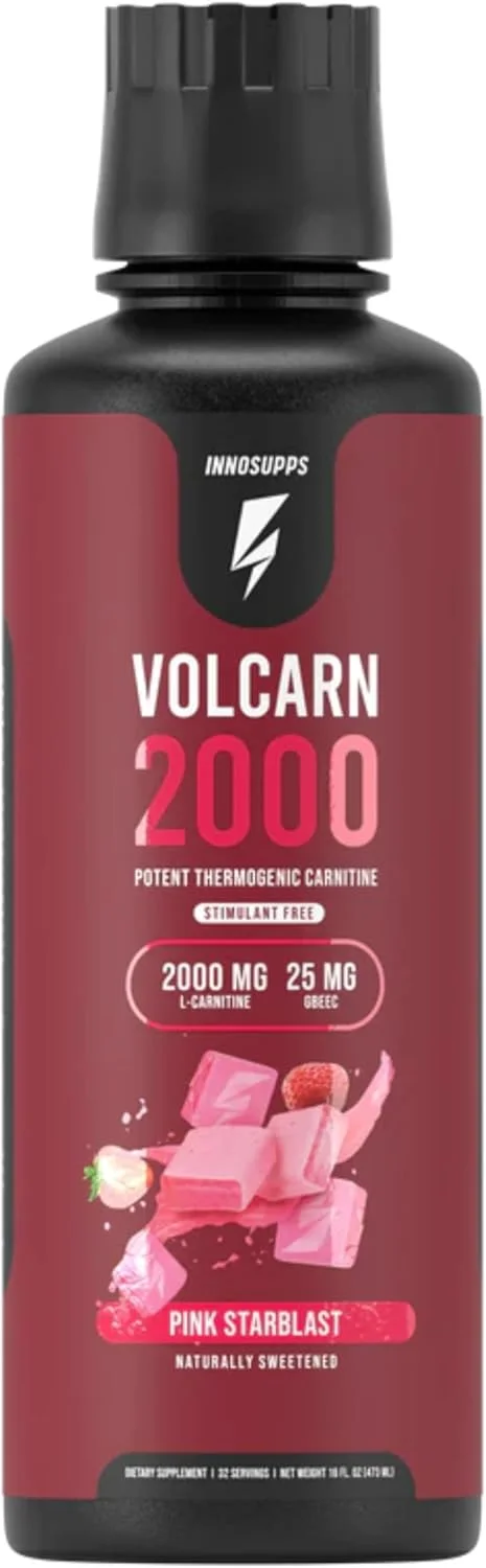 مایع ال-کارنیتین پیشرفته انرژی زا InnoSupps Volcarn 2000 | تقویت کننده ATP با GBEEC | افزایش انرژی، بهبود تمرکز، بدون کافئین، بدون شیرین کننده های مصنوعی | 32 سروینگ (Pink Starblast) مایع ال-کارنیتین پیشرفته انرژی زا InnoSupps Volcarn 2000 | تقویت کننده ATP با GBEEC | افزایش انرژی، بهبود تمرکز، بدون کافئین، بدون شیرین کننده های مصنوعی | 32 سروینگ (Pink Starblast)