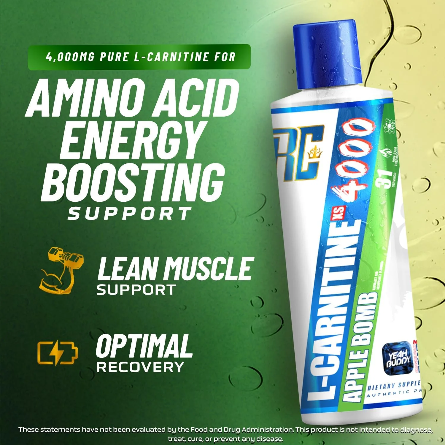 ال-کارنیتین مایع ۴۰۰۰ XS سری امضای رونی کلمن، بدون محرک، بدون شکر، بدون کربوهیدرات، پشتیبانی از قدرت عضلات بدون چربی برای آقایان و بانوان، ۴۷۳ میلی لیتر (طعم سیب) ال-کارنیتین مایع ۴۰۰۰ XS سری امضای رونی کلمن، بدون محرک، بدون شکر، بدون کربوهیدرات، پشتیبانی از قدرت عضلات بدون چربی برای آقایان و بانوان، ۴۷۳ میلی لیتر (طعم سیب)