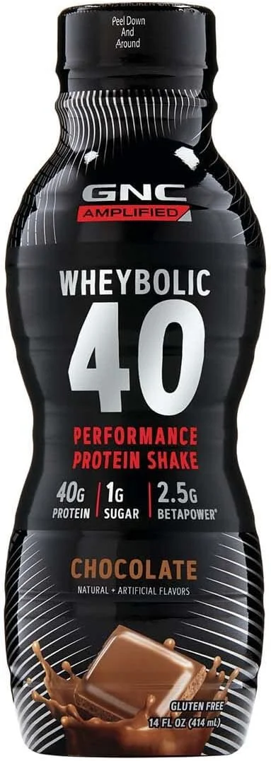 GNC AMP Wheybolic 40 - شکلاتی - ۴۱۴ میلی لیتر (۱۲ بطری) GNC AMP Wheybolic 40 - شکلاتی - ۴۱۴ میلی لیتر (۱۲ بطری)