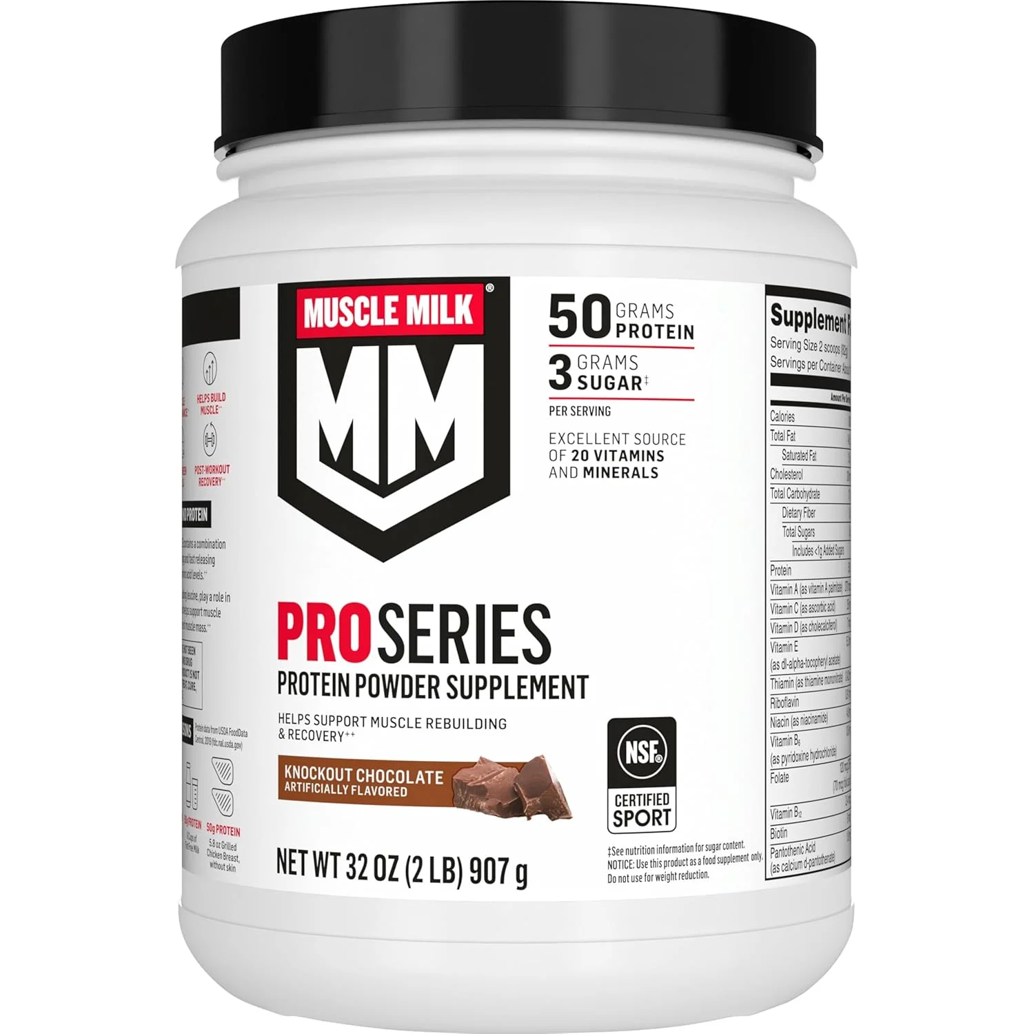 پودر پروتئین سری Pro Muscle Milk، شکلات، 2 پوند، 11 سروینگ، 50 گرم پروتئین، 3 گرم شکر، 20 ویتامین و مواد معدنی، دارای گواهی NSF برای ورزش، ریکاوری بعد از تمرین، بسته بندی ممکن است متفاوت باشد پودر پروتئین سری Pro Muscle Milk، شکلات، 2 پوند، 11 سروینگ، 50 گرم پروتئین، 3 گرم شکر، 20 ویتامین و مواد معدنی، دارای گواهی NSF برای ورزش، ریکاوری بعد از تمرین، بسته بندی ممکن است متفاوت باشد