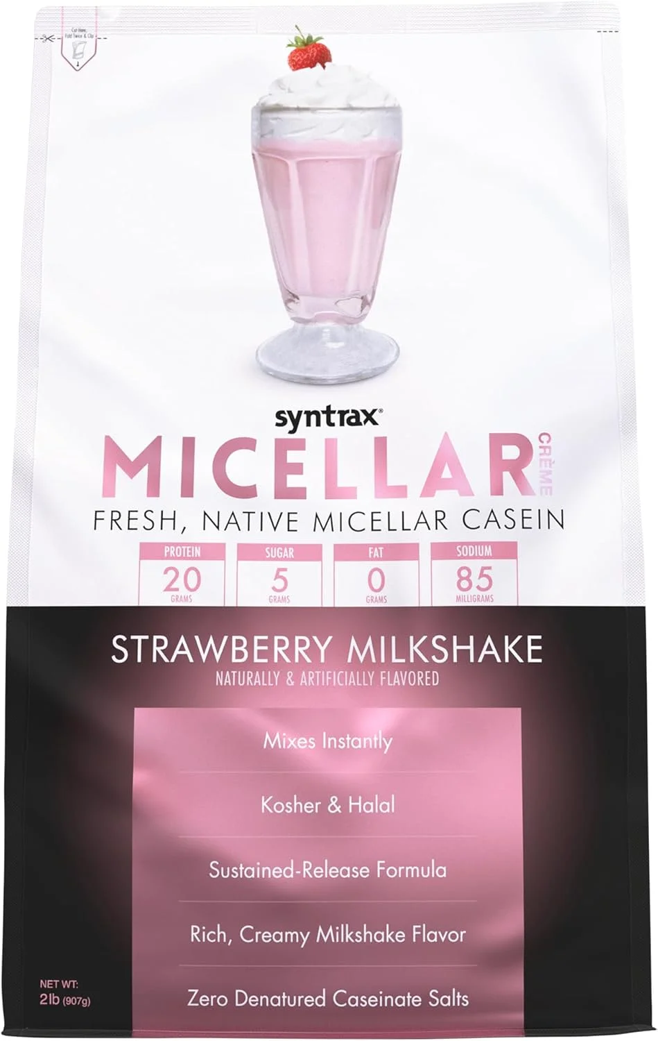 سینترکس نوتریشن میسلار کرم، تازه، کازئین میسلار طبیعی، میلک شیک توت فرنگی، 2 پوند سینترکس نوتریشن میسلار کرم، تازه، کازئین میسلار طبیعی، میلک شیک توت فرنگی، 2 پوند
