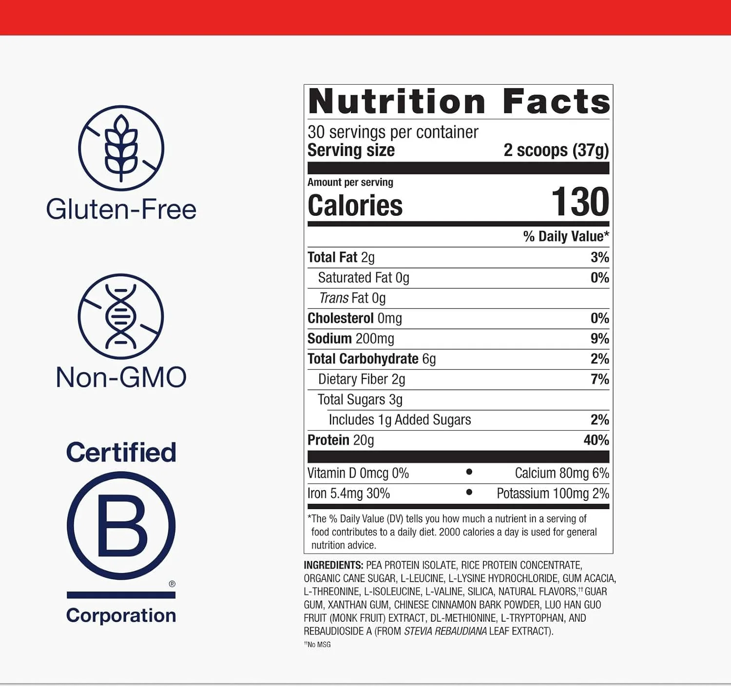 پروتئین نخود و برنج متاژنیکس - پودر پروتئین گیاهی با 20 گرم پروتئین و 3.5 گرم BCAA - پشتیبانی از رشد و ریکاوری عضلات - غیر GMO، بدون گلوتن، بدون لبنیات - وانیلی - 30 سروینگ پروتئین نخود و برنج متاژنیکس - پودر پروتئین گیاهی با 20 گرم پروتئین و 3.5 گرم BCAA - پشتیبانی از رشد و ریکاوری عضلات - غیر GMO، بدون گلوتن، بدون لبنیات - وانیلی - 30 سروینگ