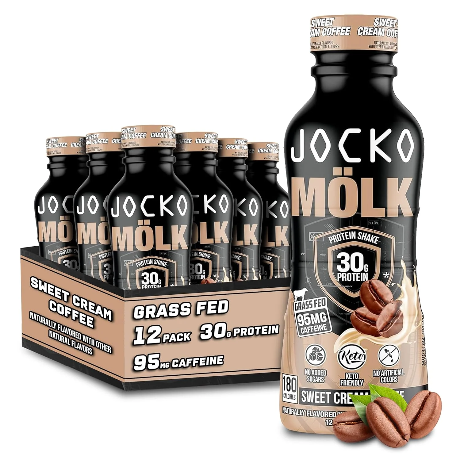 نوشیدنی پروتئینی مولک Jocko Fuel حاوی 30 گرم پروتئین علفخوار - نوشیدنی پروتئینی بدون شکر افزوده، مناسب برای رژیم کتو - آماده نوشیدن 355 میلی لیتر (بسته 12 عددی) طعم قهوه خامه ای شیرین نوشیدنی پروتئینی مولک Jocko Fuel حاوی 30 گرم پروتئین علفخوار - نوشیدنی پروتئینی بدون شکر افزوده، مناسب برای رژیم کتو - آماده نوشیدن 355 میلی لیتر (بسته 12 عددی) طعم قهوه خامه ای شیرین