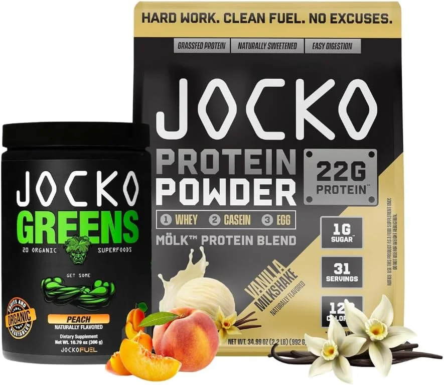 پودر پروتئین وی Jocko Fuel با طعم وانیل و طعم هلو پودر پروتئین وی Jocko Fuel با طعم وانیل و طعم هلو