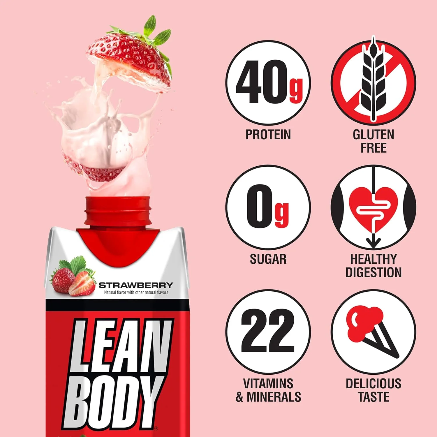 لابرادا Lean Body شیک پروتئینی توت فرنگی آماده نوشیدن، 40 گرم پروتئین، ترکیب وی، بدون شکر، بدون گلوتن، 22 ویتامین و مواد معدنی، 17 اونس (کارتن و درب قابل بازیافت - بسته 12 عددی) LABRADA لابرادا Lean Body شیک پروتئینی توت فرنگی آماده نوشیدن، 40 گرم پروتئین، ترکیب وی، بدون شکر، بدون گلوتن، 22 ویتامین و مواد معدنی، 17 اونس (کارتن و درب قابل بازیافت - بسته 12 عددی) LABRADA