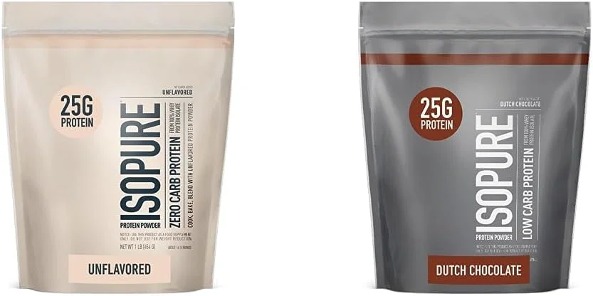 ایزوپیور پروتئین بدون طعم، وی ایزوله، 1 پوند (بسته بندی ممکن است متفاوت باشد) و پودر پروتئین وی ایزوله شکلات هلندی با ویتامین C و زینک، 1 پوند ایزوپیور پروتئین بدون طعم، وی ایزوله، 1 پوند (بسته بندی ممکن است متفاوت باشد) و پودر پروتئین وی ایزوله شکلات هلندی با ویتامین C و زینک، 1 پوند