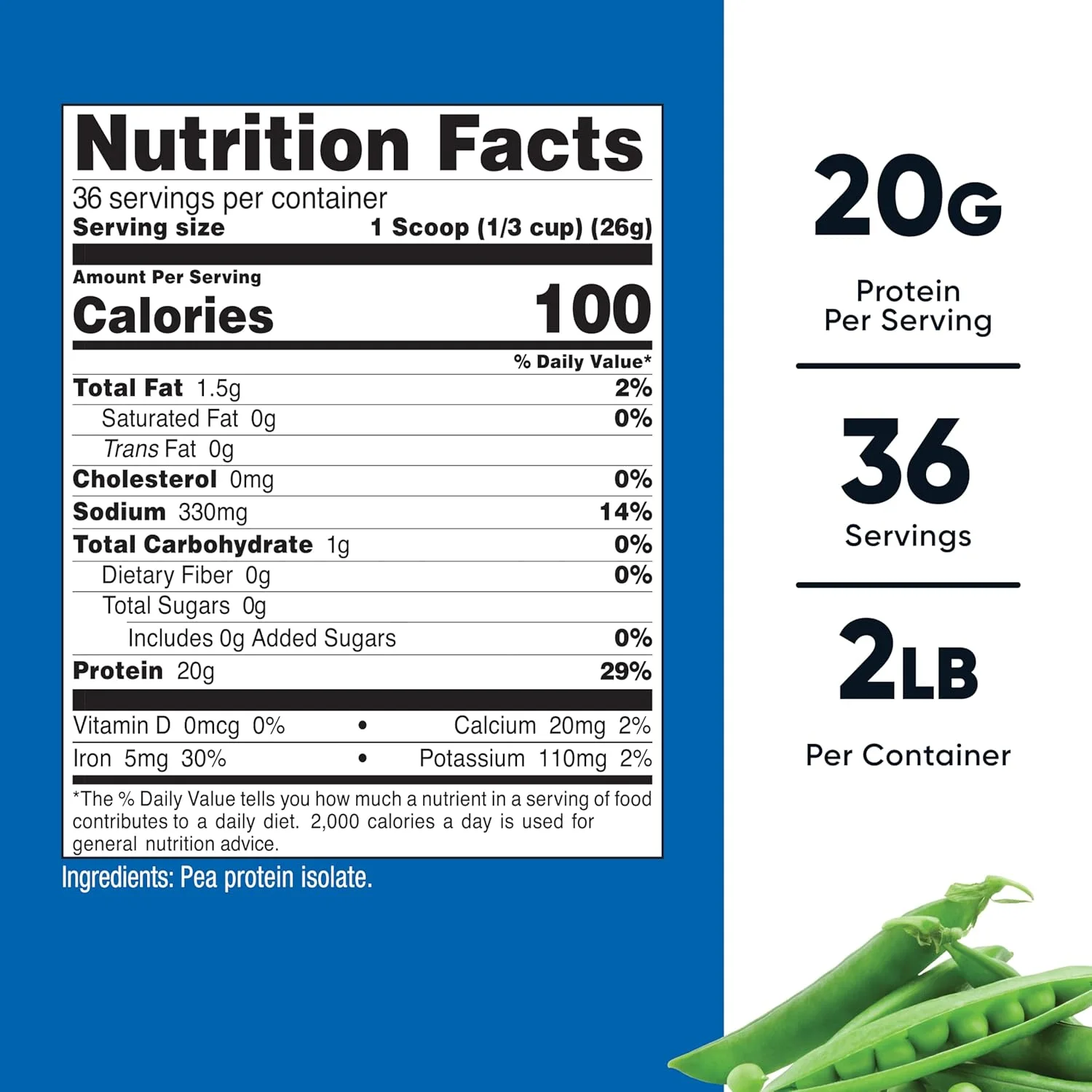 پودر پروتئین نخود فرنگی نوتریکاست (907 گرم) بدون طعم - 20 گرم پروتئین ایزوله نخود فرنگی گیاهی، بدون GMO، بدون گلوتن، 36 سروینگ پودر پروتئین نخود فرنگی نوتریکاست (907 گرم) بدون طعم - 20 گرم پروتئین ایزوله نخود فرنگی گیاهی، بدون GMO، بدون گلوتن، 36 سروینگ