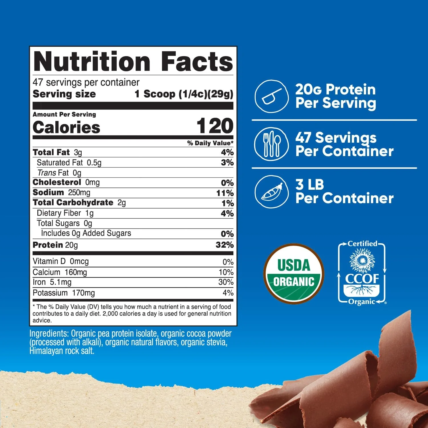 پودر پروتئین نخود ارگانیک Nutricost (۱۳۶۰ گرم) شکلاتی - دارای گواهی USDA ارگانیک، پروتئین گیاهی، مناسب گیاهخواران، بدون گلوتن، غیر تراریخته پودر پروتئین نخود ارگانیک Nutricost (۱۳۶۰ گرم) شکلاتی - دارای گواهی USDA ارگانیک، پروتئین گیاهی، مناسب گیاهخواران، بدون گلوتن، غیر تراریخته