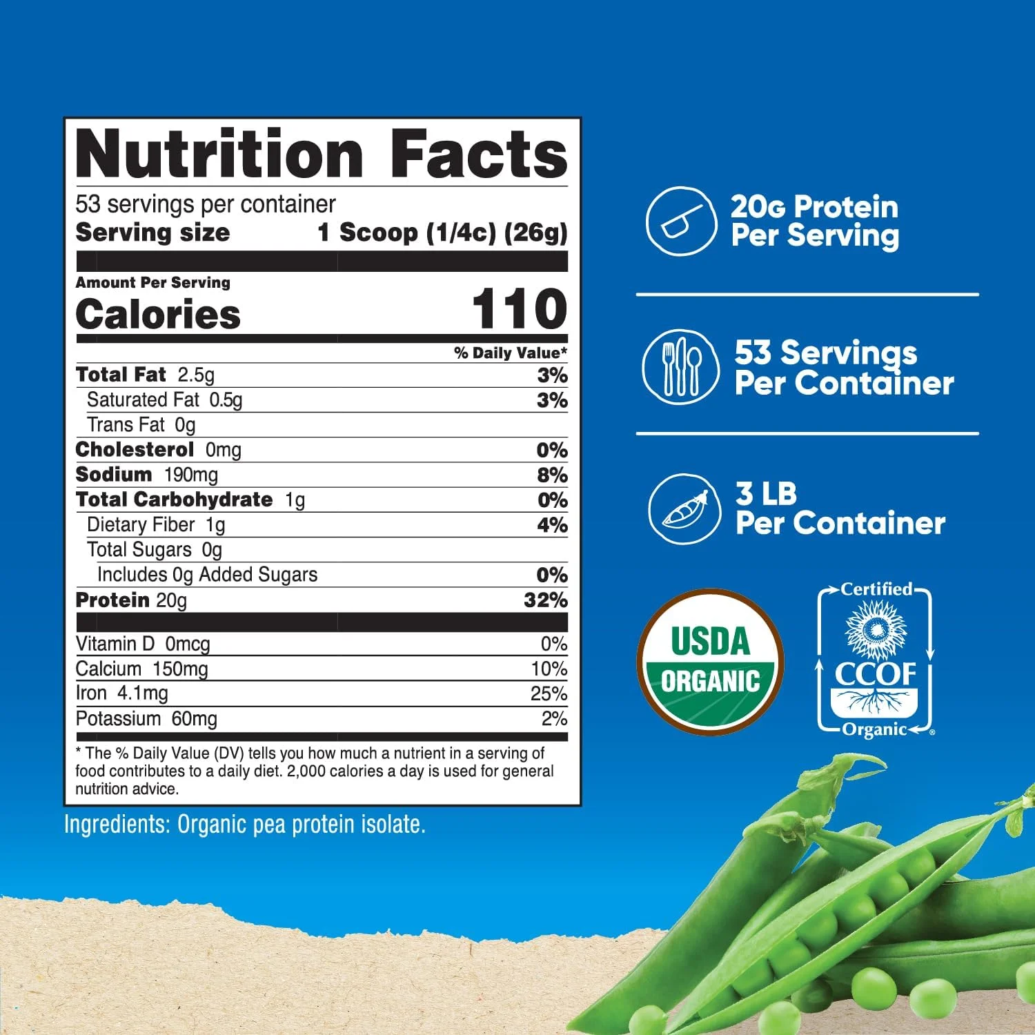 پودر پروتئین نخود ارگانیک Nutricost (۱۳۶۰ گرم) بدون طعم - دارای گواهی USDA ارگانیک، پروتئین گیاهی، مناسب گیاهخواران، بدون گلوتن، غیر GMO پودر پروتئین نخود ارگانیک Nutricost (۱۳۶۰ گرم) بدون طعم - دارای گواهی USDA ارگانیک، پروتئین گیاهی، مناسب گیاهخواران، بدون گلوتن، غیر GMO