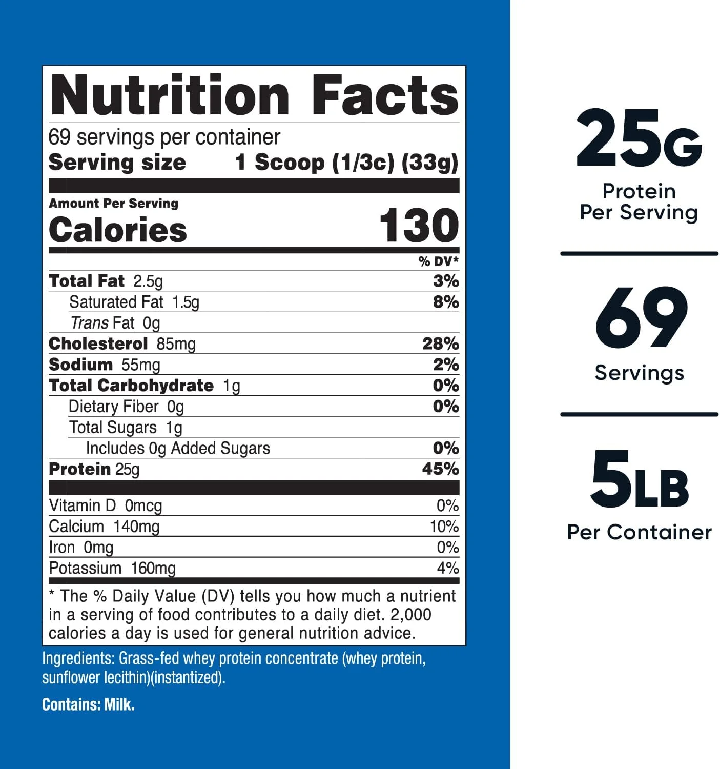 پروتئین وی کنسانتره تغذیه شده با علف نوتریکوست (بدون طعم) 5 پوند - غیر دناتوره، غیر GMO، بدون گلوتن پروتئین وی کنسانتره تغذیه شده با علف نوتریکوست (بدون طعم) 5 پوند - غیر دناتوره، غیر GMO، بدون گلوتن