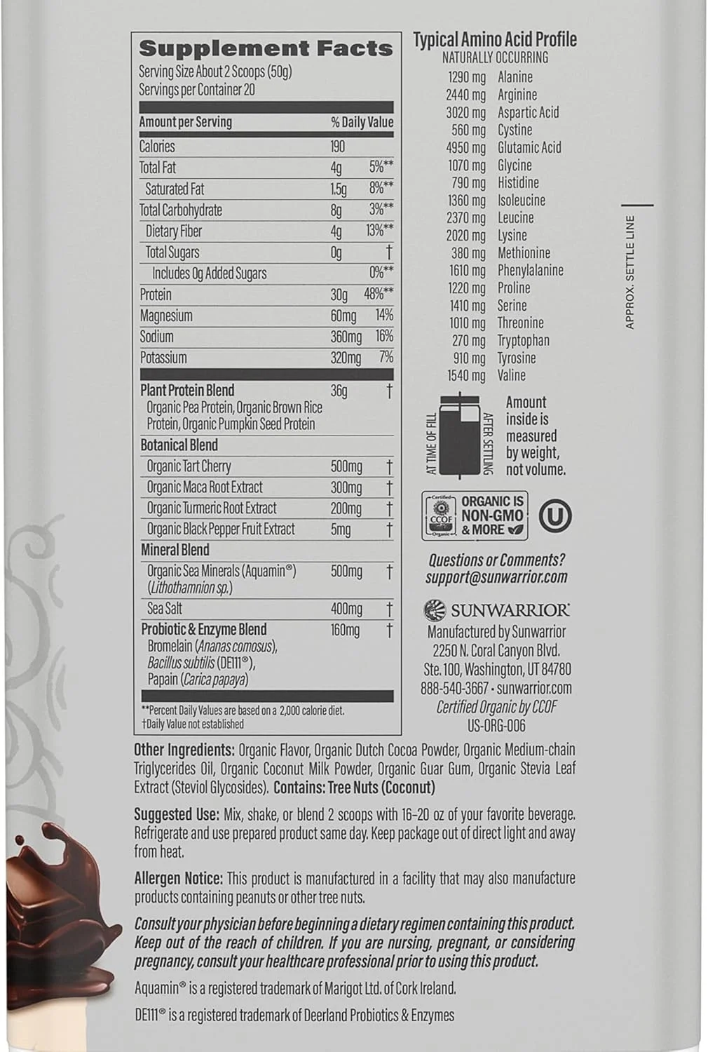 پودر پروتئین گیاهی ارگانیک سان واریر | پودر پروتئین ارگانیک وگان با آمینو اسیدهای BCAA به همراه مواد معدنی و گیاهی برای ریکاوری | بدون GMO، سویا، لبنیات و گلوتن (شکلاتی، 20 سروینگ) پودر پروتئین گیاهی ارگانیک سان واریر | پودر پروتئین ارگانیک وگان با آمینو اسیدهای BCAA به همراه مواد معدنی و گیاهی برای ریکاوری | بدون GMO، سویا، لبنیات و گلوتن (شکلاتی، 20 سروینگ)