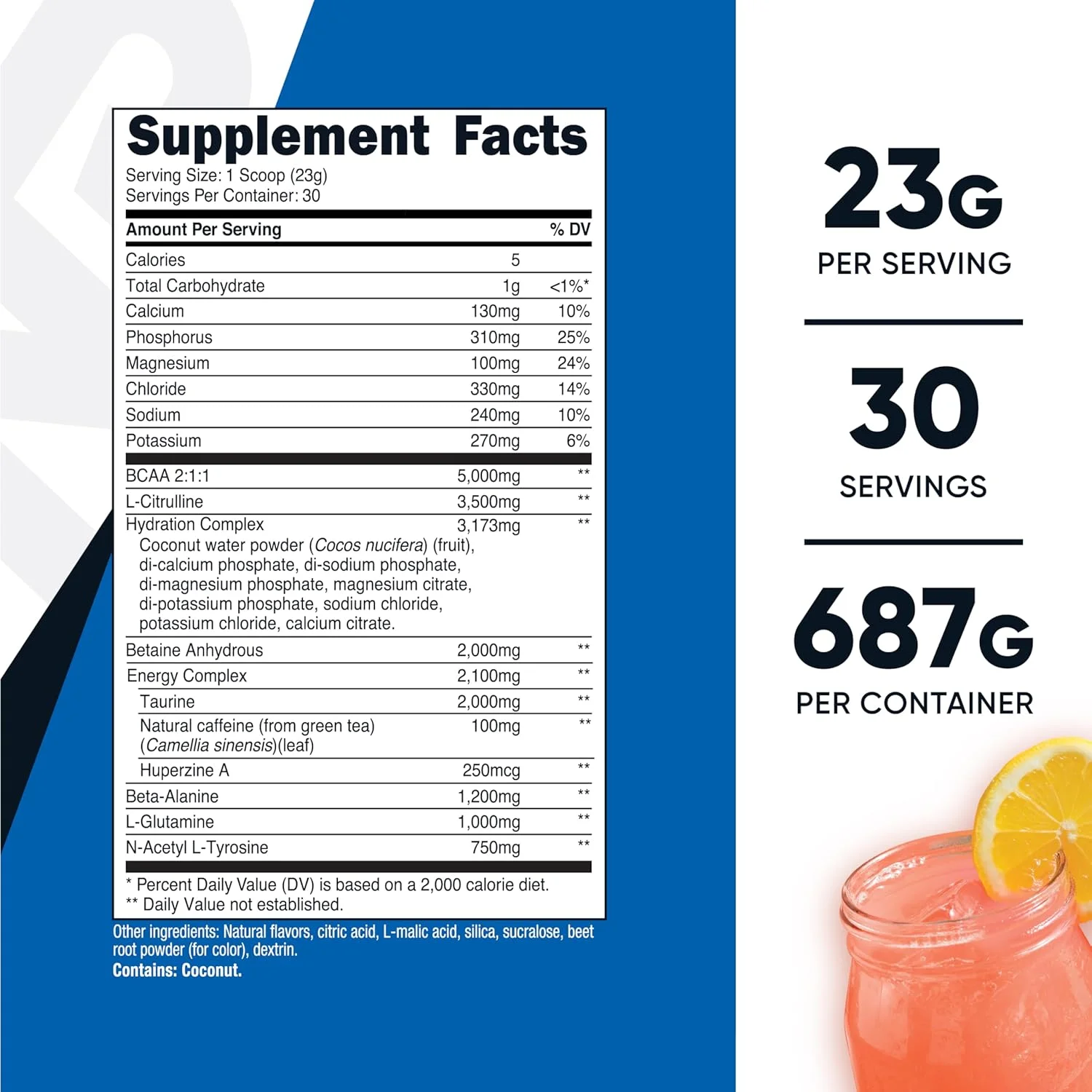 پودر مکمل حین تمرین نوتری‌کاست، 30 سروینگ (لیموناد صورتی) - غیر تراریخته، بدون گلوتن، مکمل حین تمرین