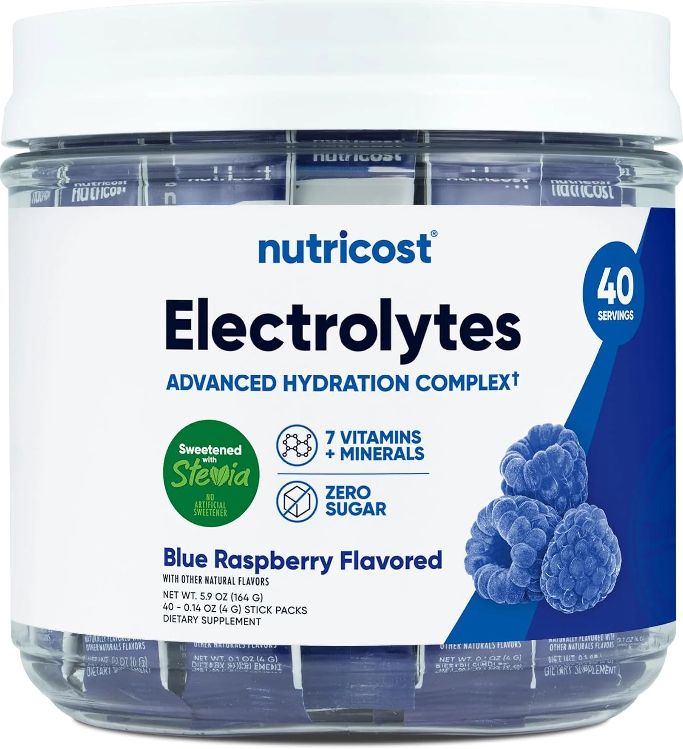 کمپلکس الکترولیت نوتری‌کاست، طعم تمشک آبی، 40 ساشه - کمپلکس آبرسانی پیشرفته