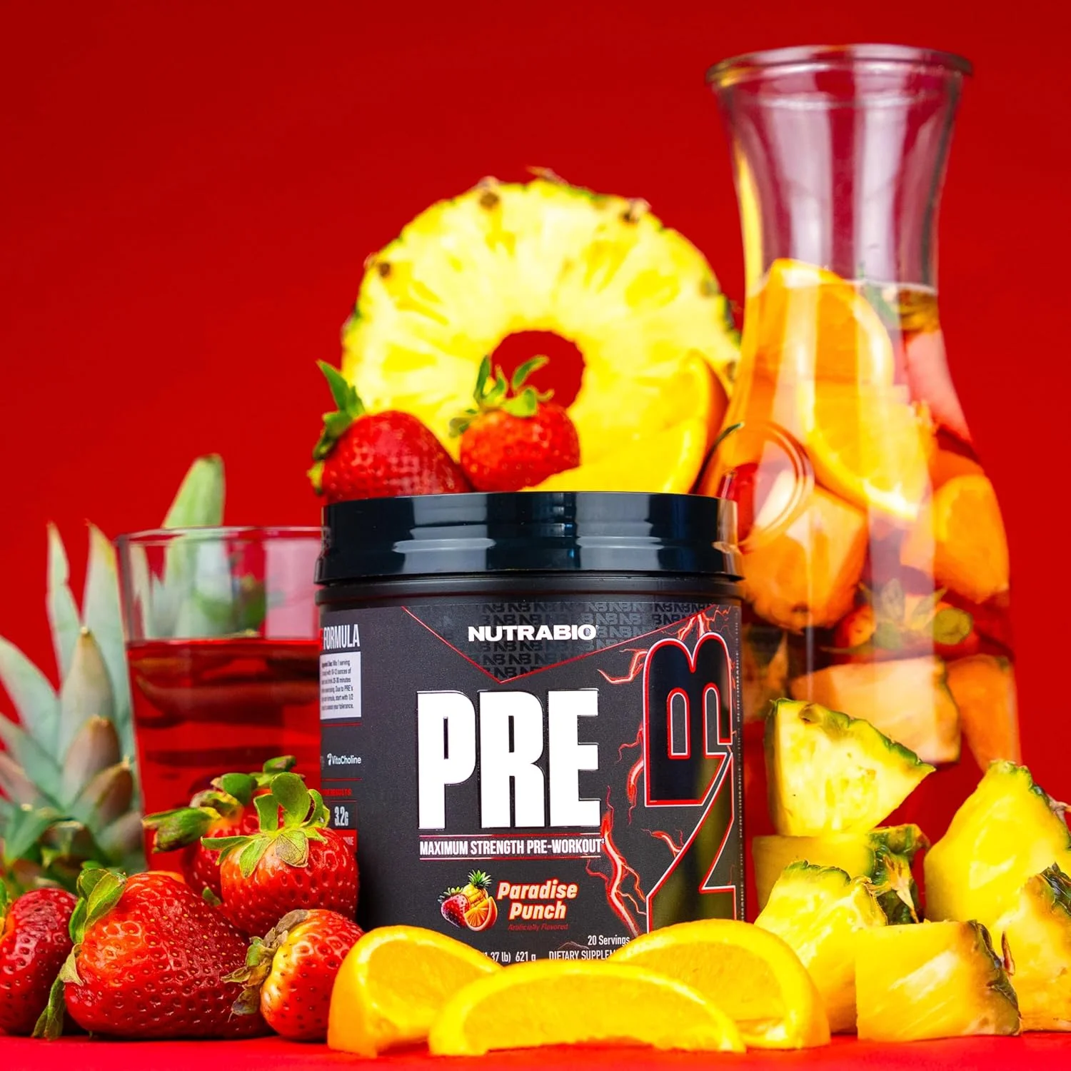 پودر مکمل قبل از تمرین نوتراBio، پانچ بهشتی | انرژی انفجاری، تمرکز لیزری، پمپاژ شدید | مکمل قبل از تمرین برای مردان و زنان | عملکرد، استقامت، مجموعه قدرت، کافئین، الکترولیت ها