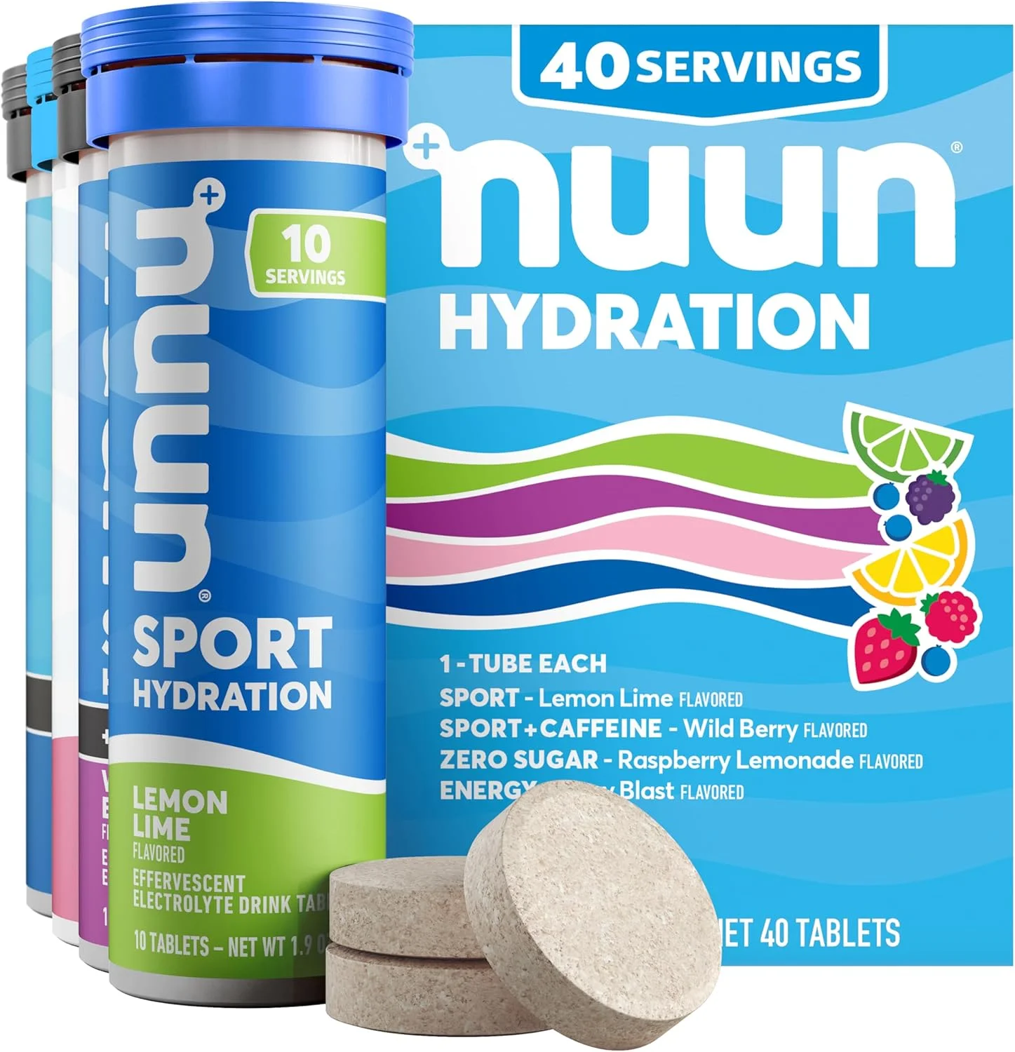 قرص های الکترولیت آبرسان نون - سدیم، پتاسیم، کلرید، کلسیم، منیزیم، مخلوط نوشیدنی 1 گرم و 0 گرم شکر | وگان، بدون گلوتن، غیر GMO | بسته کامل، طعم های مخلوط، بسته 4 عددی (در مجموع 40 وعده)