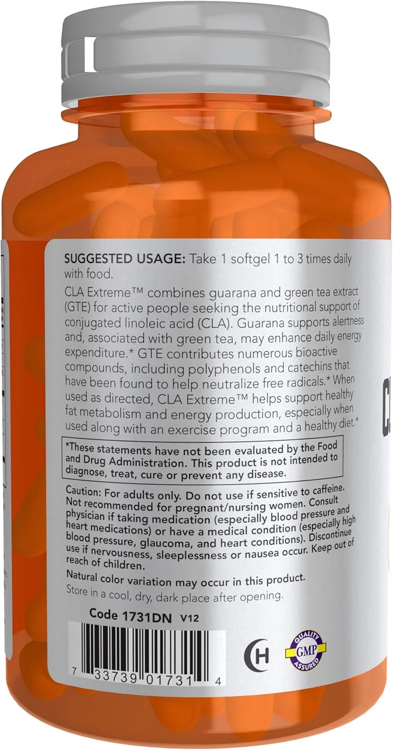 نَو فودز، تغذیه ورزشی، سی ال ای اکستریم™ (اسید لینولئیک مزدوج) به همراه گوارانا و چای سبز، 90 سافت ژل