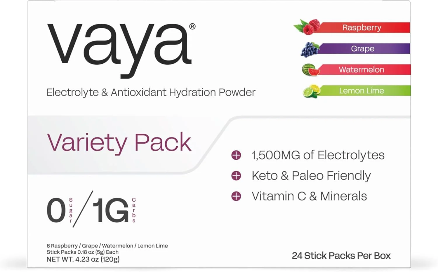 پودر الکترولیت بدون قند Vaya - آبرسانی فوری به بدن شما - با الکترولیت های مناسب - بسته متنوع - 24 عددی، تمشک، انگور، لیمو ترش، هندوانه پودر الکترولیت بدون قند Vaya - آبرسانی فوری به بدن شما - با الکترولیت های مناسب - بسته متنوع - 24 عددی، تمشک، انگور، لیمو ترش، هندوانه