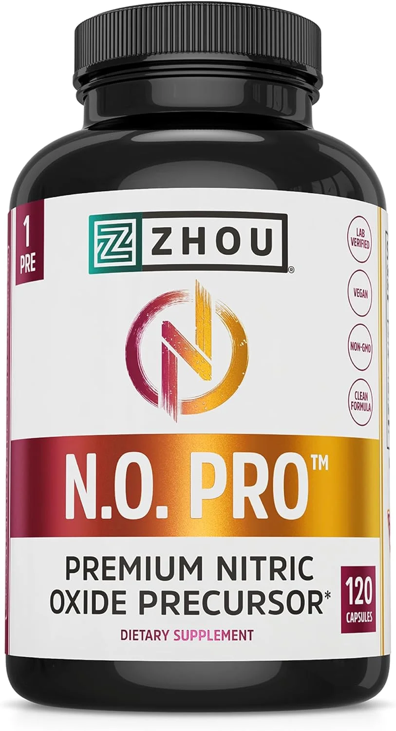 مکمل اکسید نیتریک پریمیوم Zhou N.O. Pro برای آقایان و بانوان، پشتیبانی از قلب، عضله و خون با ریشه چغندر و ال آرژنین، تقویت کننده طبیعی اکسید نیتریک - 120 کپسول گیاهی مکمل اکسید نیتریک پریمیوم Zhou N.O. Pro برای آقایان و بانوان، پشتیبانی از قلب، عضله و خون با ریشه چغندر و ال آرژنین، تقویت کننده طبیعی اکسید نیتریک - 120 کپسول گیاهی
