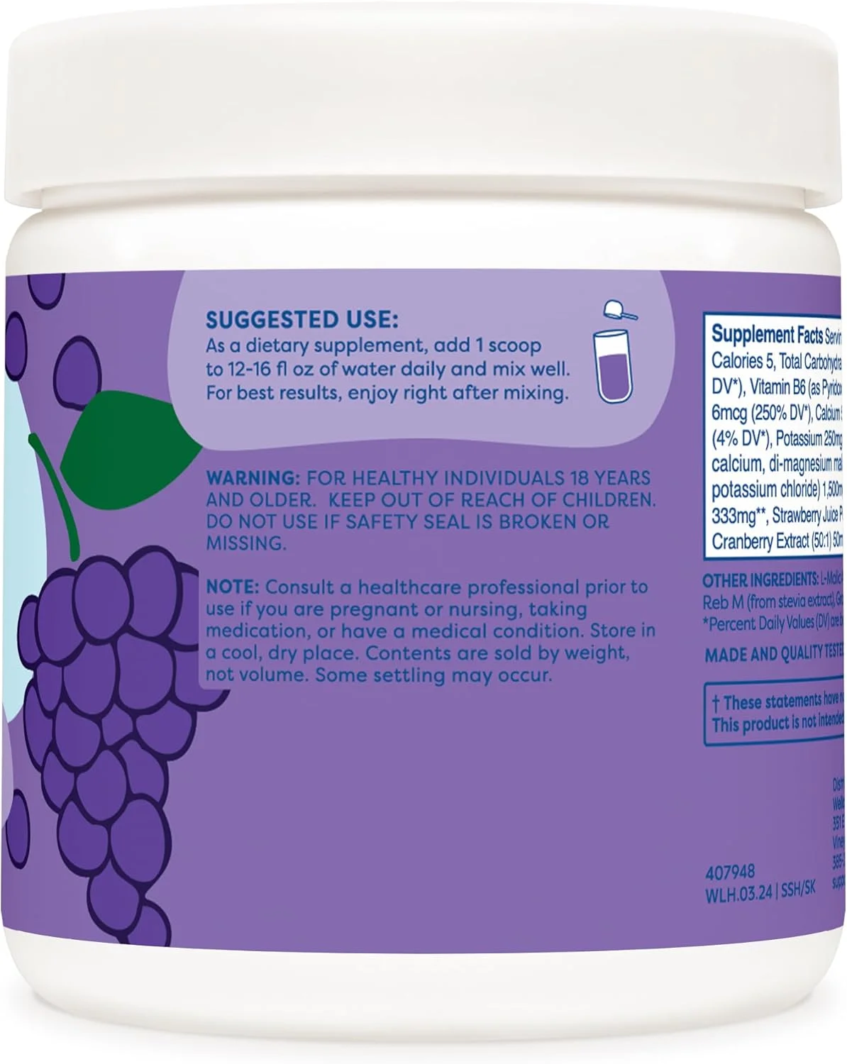 مخلوط نوشیدنی الکترولیتی آبرسان ولا اسپلش اسپلش (طعم انگور، 30 سروینگ)