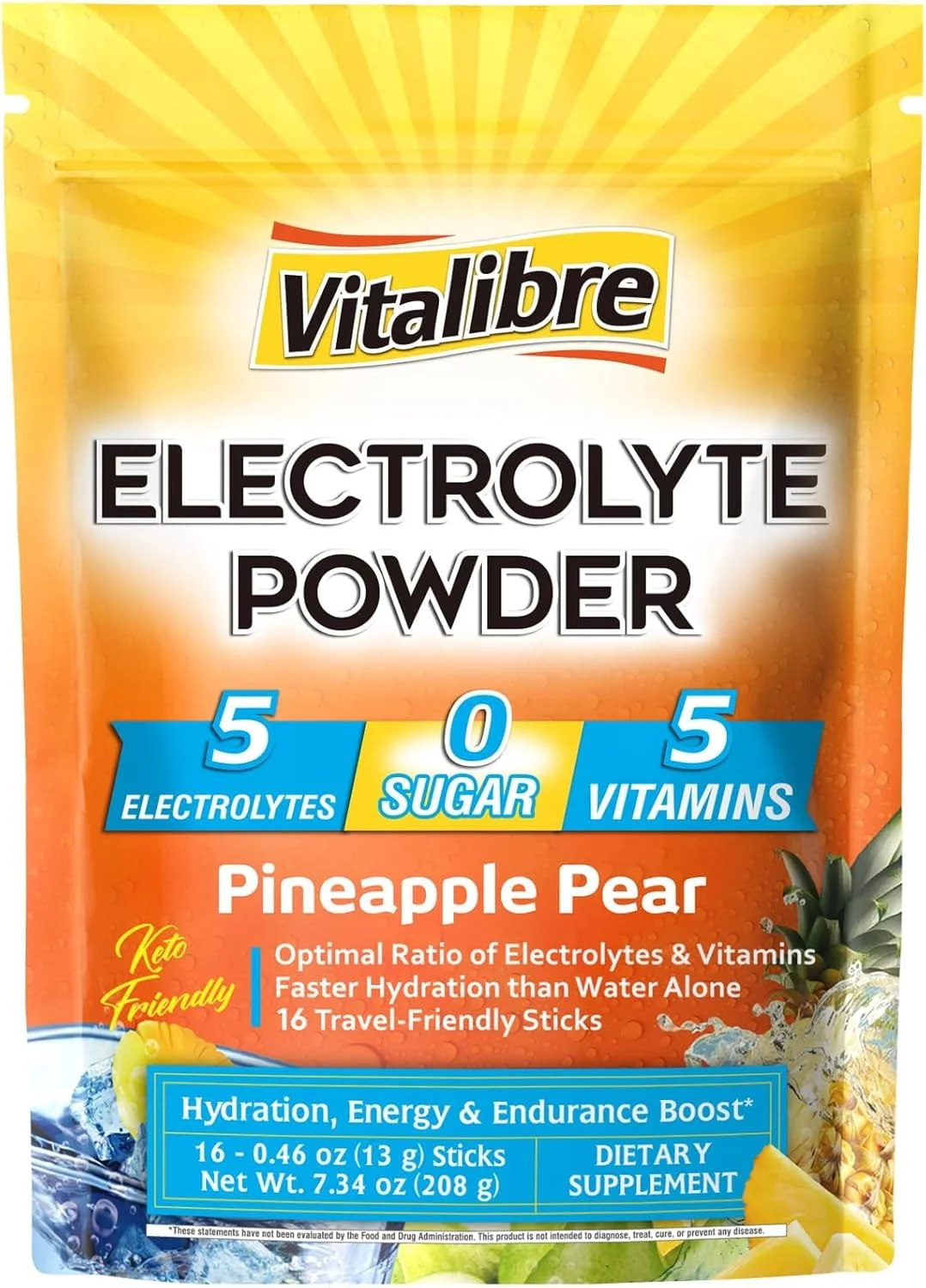 پودر الکترولیت | منیزیم، پتاسیم، سدیم، ویتامین C | برای آبرسانی سریع | بدون شکر و مناسب کتو | 16 بسته چوبی | طعم آناناس و گلابی پودر الکترولیت | منیزیم، پتاسیم، سدیم، ویتامین C | برای آبرسانی سریع | بدون شکر و مناسب کتو | 16 بسته چوبی | طعم آناناس و گلابی