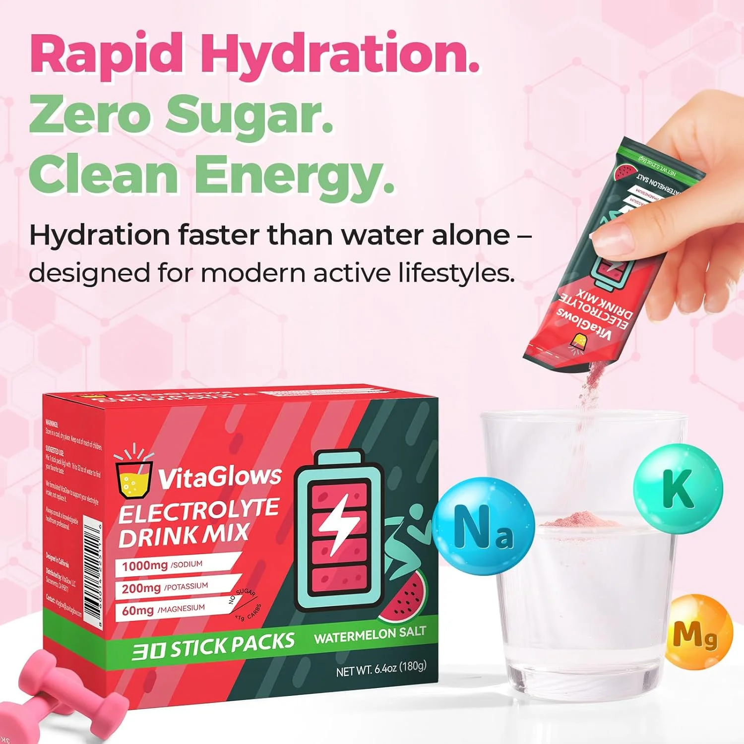 پودر مخلوط نوشیدنی الکترولیت – طعم هندوانه نمکی بدون شکر – مکمل آبرسانی برای انرژی و ریکاوری – 30 سروینگ، بدون گلوتن، بدون سویا، بدون لبنیات پودر مخلوط نوشیدنی الکترولیت – طعم هندوانه نمکی بدون شکر – مکمل آبرسانی برای انرژی و ریکاوری – 30 سروینگ، بدون گلوتن، بدون سویا، بدون لبنیات