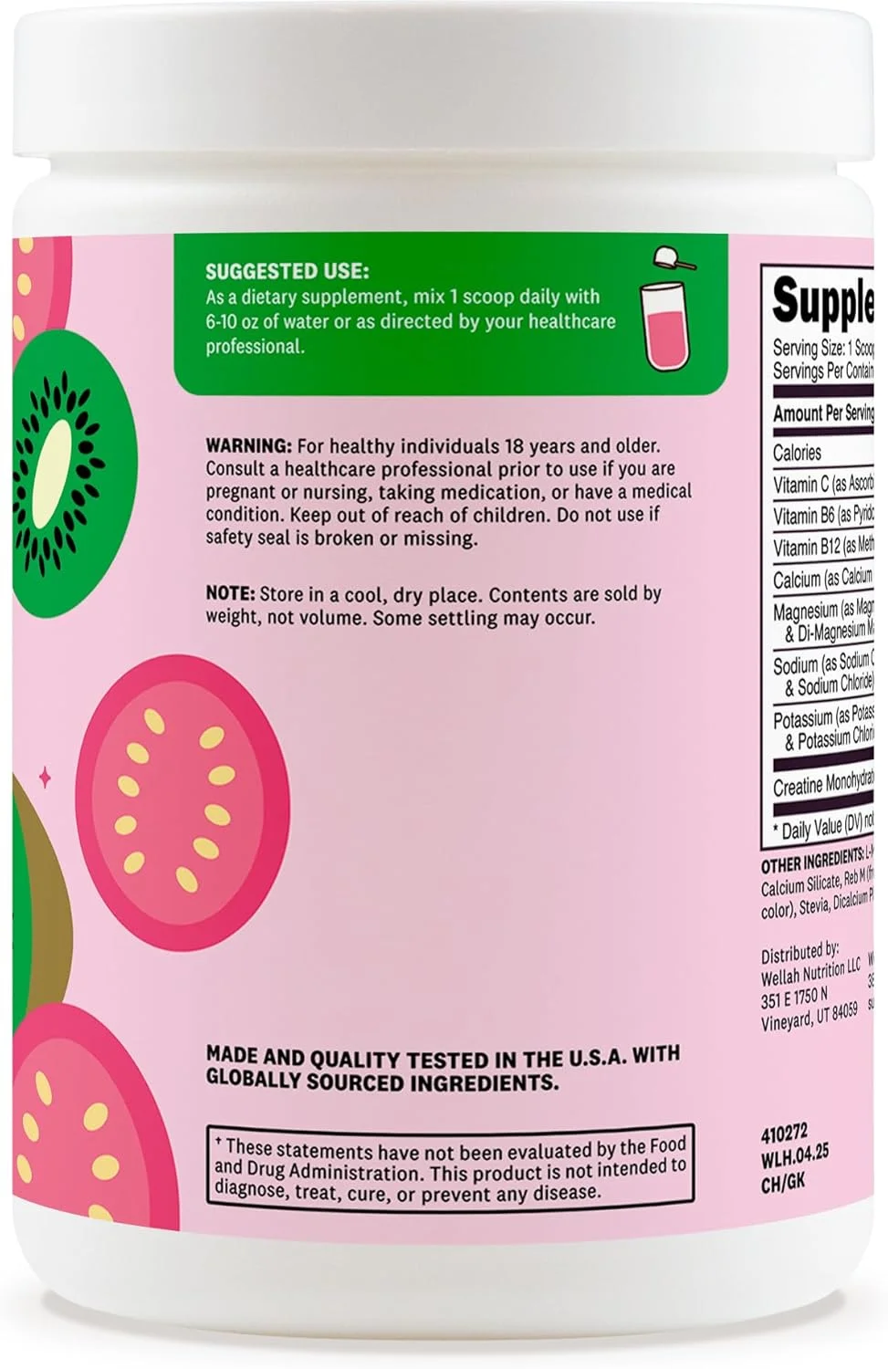 پودر کراتین + آبرسانی ولا (گواوا کیوی) 30 سروینگ - ترکیب نوشیدنی الکترولیتی با 3 گرم کراتین مونوهیدرات