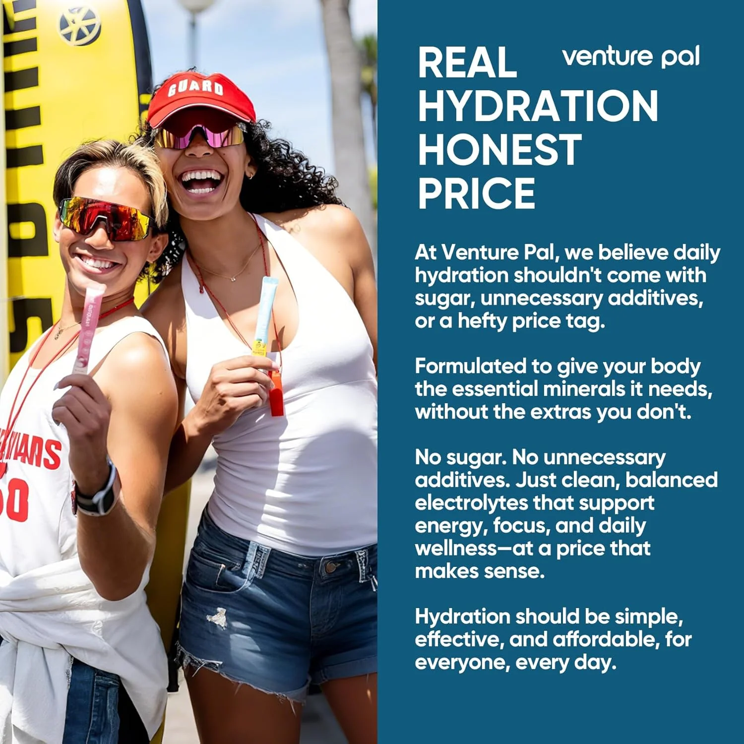 پودر الکترولیت بدون قند ونچر پال - بسته های آبرسانی روزانه | مخلوط نوشیدنی الکترولیت با 5 ویتامین و 7 الکترولیت | مناسب برای کتو | غیر تراریخته | گیاهی تایید شده | 16 عدد پودر الکترولیت بدون قند ونچر پال - بسته های آبرسانی روزانه | مخلوط نوشیدنی الکترولیت با 5 ویتامین و 7 الکترولیت | مناسب برای کتو | غیر تراریخته | گیاهی تایید شده | 16 عدد