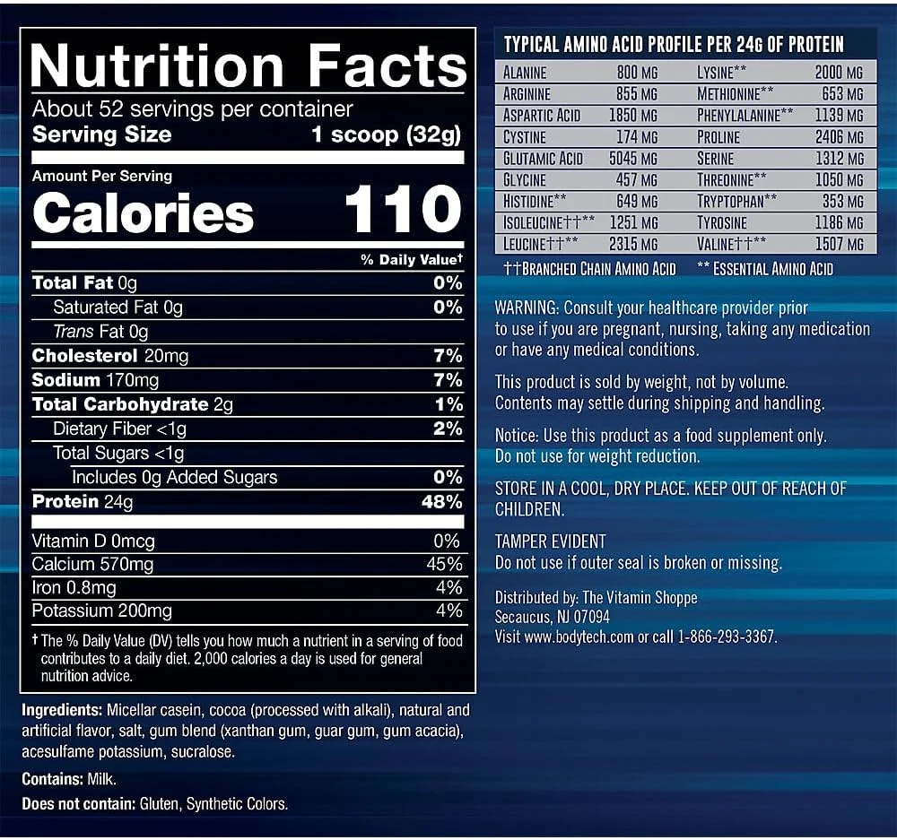 پودر پروتئین کازئین میسلار BODYTECH - رهش آهسته برای ریکاوری عضلات در طول شب - 24 گرم پروتئین در هر وعده - شکلات غنی (1.8 کیلوگرم) پودر پروتئین کازئین میسلار BODYTECH - رهش آهسته برای ریکاوری عضلات در طول شب - 24 گرم پروتئین در هر وعده - شکلات غنی (1.8 کیلوگرم)