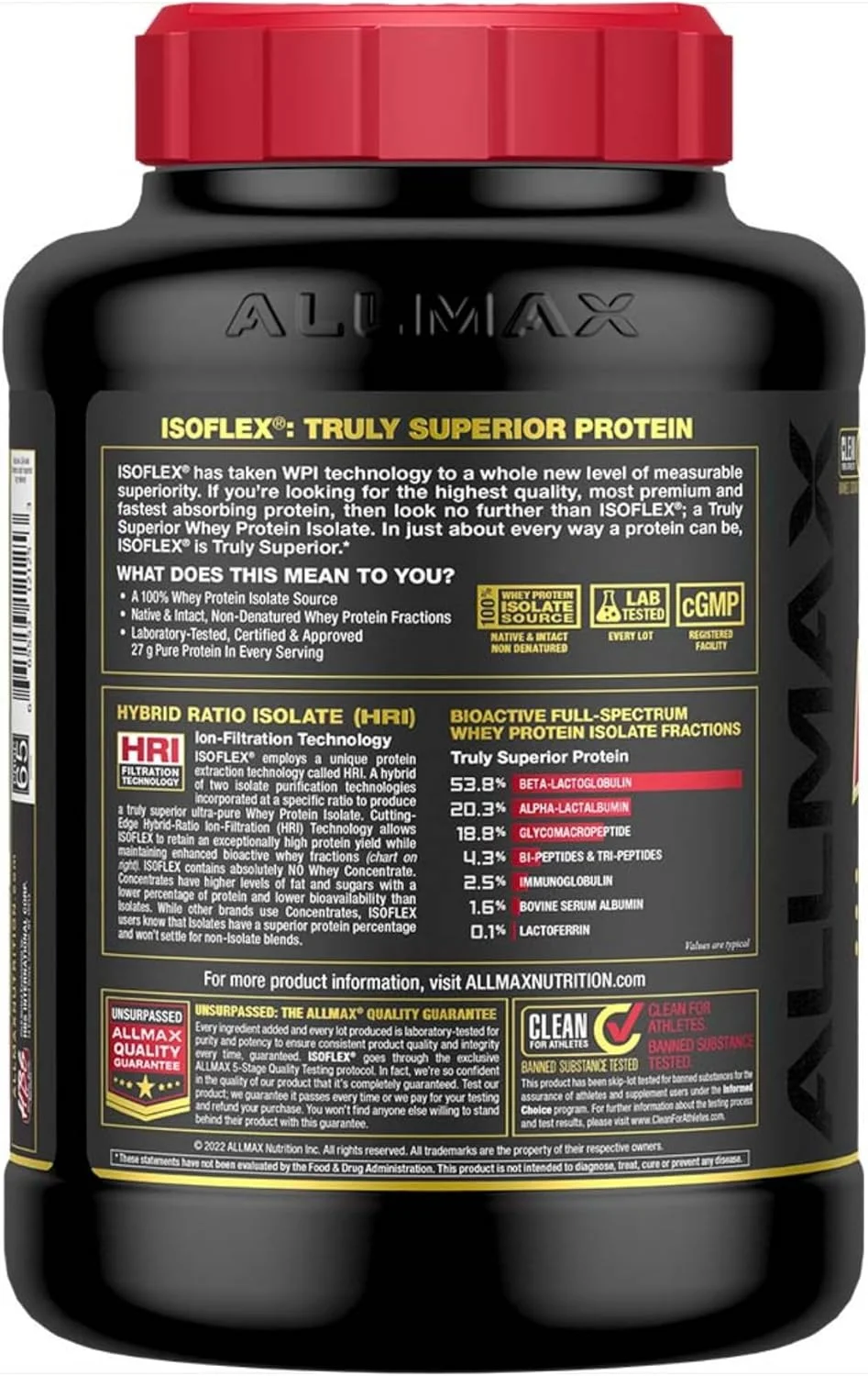 پروتئین وی ایزوله ISOFLEX AllMax Nutrition – 27 گرم پروتئین در هر پیمانه – 99% فاقد لاکتوز – فاقد گلوتن و سویا – وانیلی – 5 پوند پروتئین وی ایزوله ISOFLEX AllMax Nutrition – 27 گرم پروتئین در هر پیمانه – 99% فاقد لاکتوز – فاقد گلوتن و سویا – وانیلی – 5 پوند