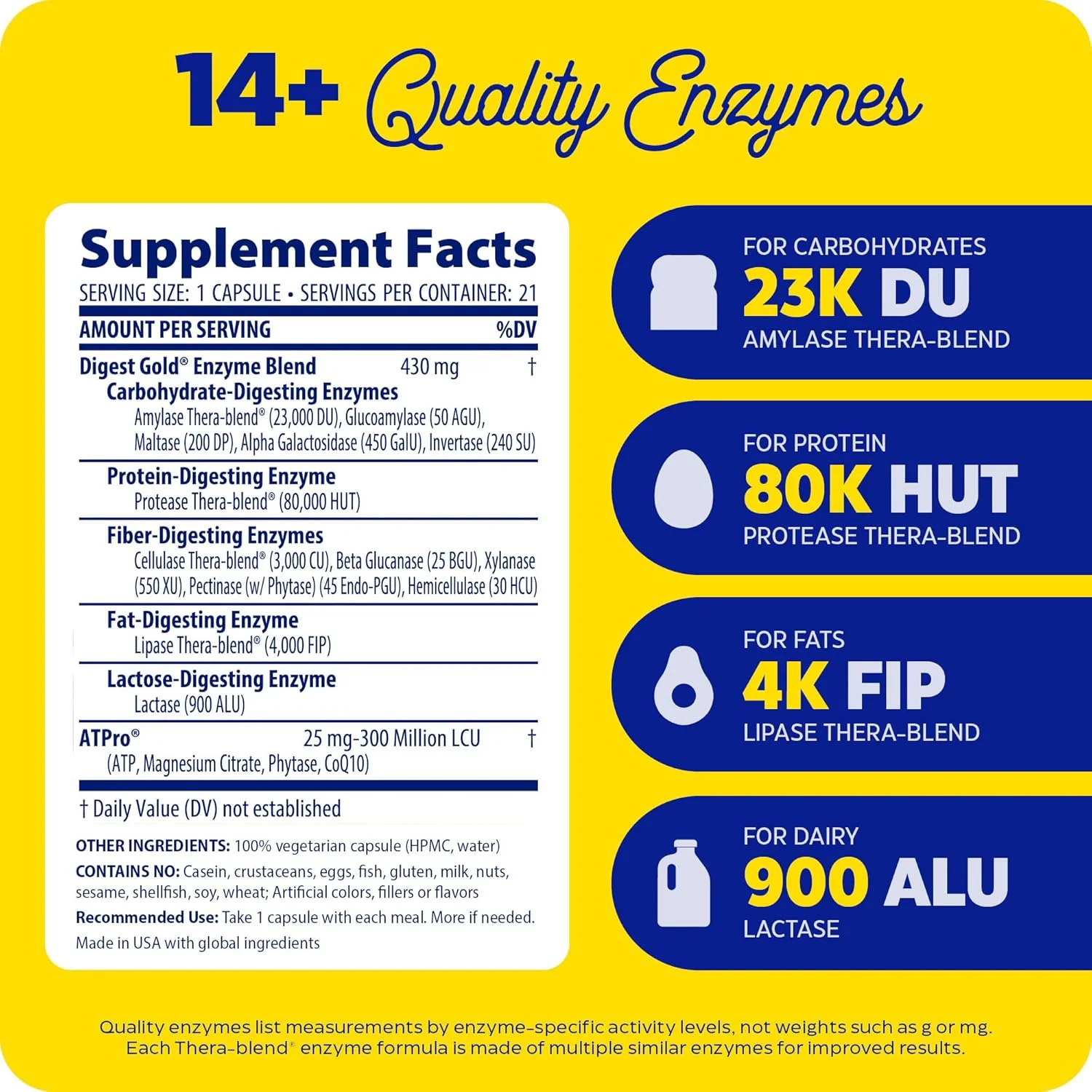 فرمول آنزیمی با حداکثر قدرت دایجست گلد + ATPro انزیمدیکا، جلوگیری از نفخ و گاز، ۱۴ آنزیم کلیدی شامل آمیلاز، پروتئاز، لیپاز و لاکتاز، ۲۱ کپسول (FFP) فرمول آنزیمی با حداکثر قدرت دایجست گلد + ATPro انزیمدیکا، جلوگیری از نفخ و گاز، ۱۴ آنزیم کلیدی شامل آمیلاز، پروتئاز، لیپاز و لاکتاز، ۲۱ کپسول (FFP)