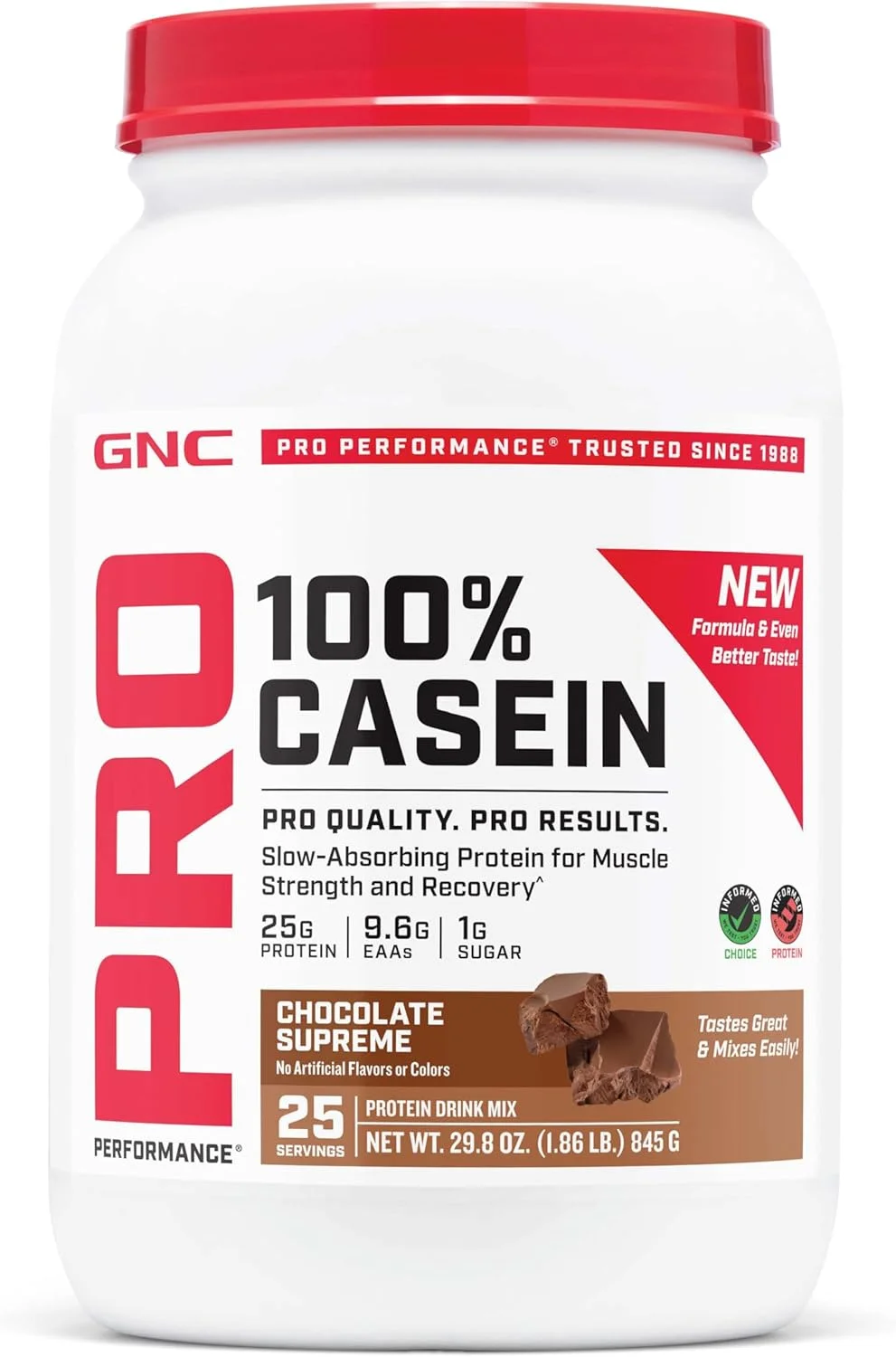 پودر پروتئین کازئین ۱۰۰٪ GNC Pro Performance، ۲۵ گرم پروتئین، پشتیبانی از قدرت عضلانی پایدار، ریکاوری، هضم آهسته، بدون گلوتن، تست شده توسط شخص ثالث، شکلات عالی، ۲۸ سروینگ پودر پروتئین کازئین ۱۰۰٪ GNC Pro Performance، ۲۵ گرم پروتئین، پشتیبانی از قدرت عضلانی پایدار، ریکاوری، هضم آهسته، بدون گلوتن، تست شده توسط شخص ثالث، شکلات عالی، ۲۸ سروینگ