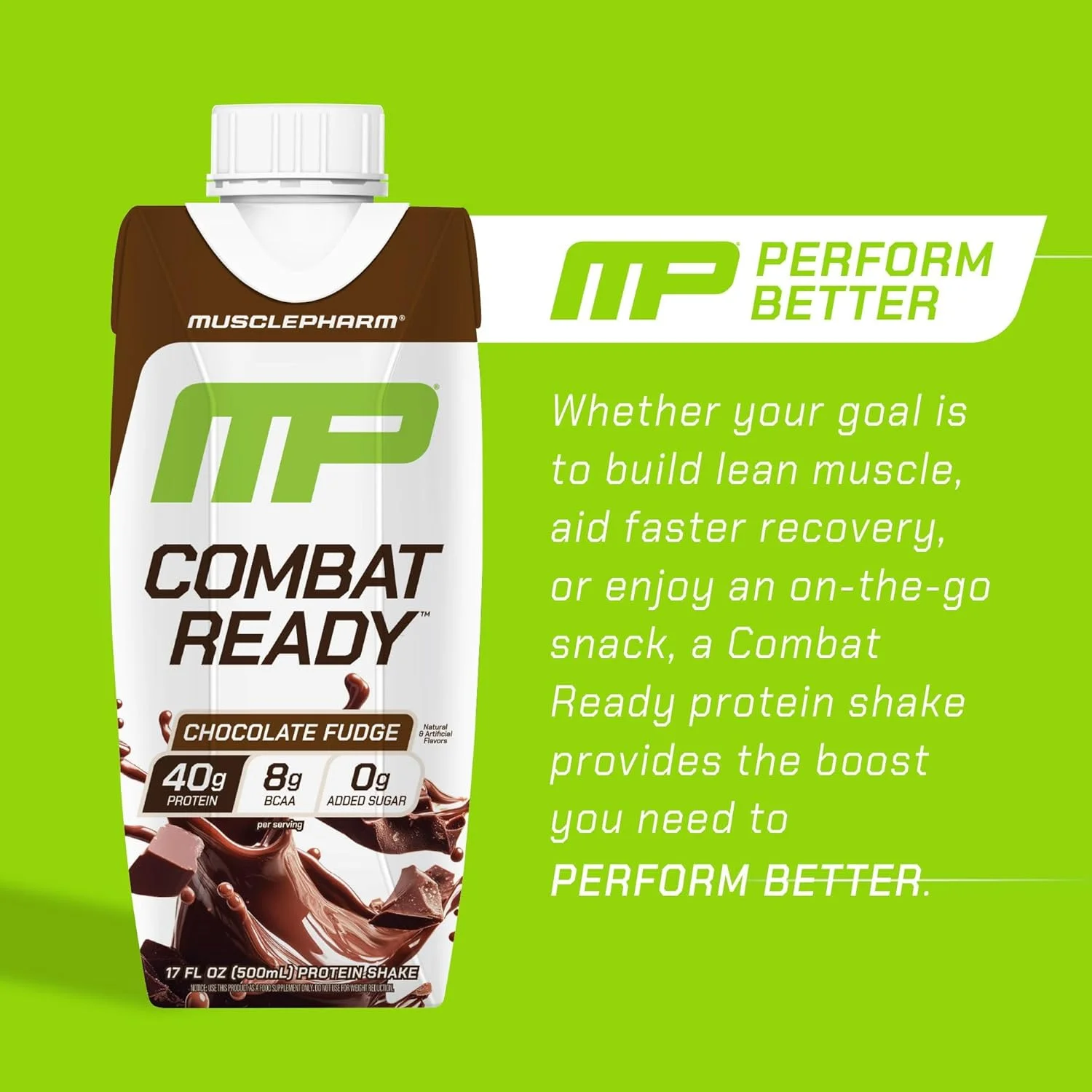 نوشیدنی پروتئینی آماده مصرف MusclePharm Combat Ready، حاوی 40 گرم پروتئین، 8 گرم BCAA، 8.7 گرم گلوتامین، 5 گرم فیبر، بدون شکر افزوده، بدون گلوتن، شکلات فاج، 500 میلی لیتر (بسته 12 عددی) نوشیدنی پروتئینی آماده مصرف MusclePharm Combat Ready، حاوی 40 گرم پروتئین، 8 گرم BCAA، 8.7 گرم گلوتامین، 5 گرم فیبر، بدون شکر افزوده، بدون گلوتن، شکلات فاج، 500 میلی لیتر (بسته 12 عددی)