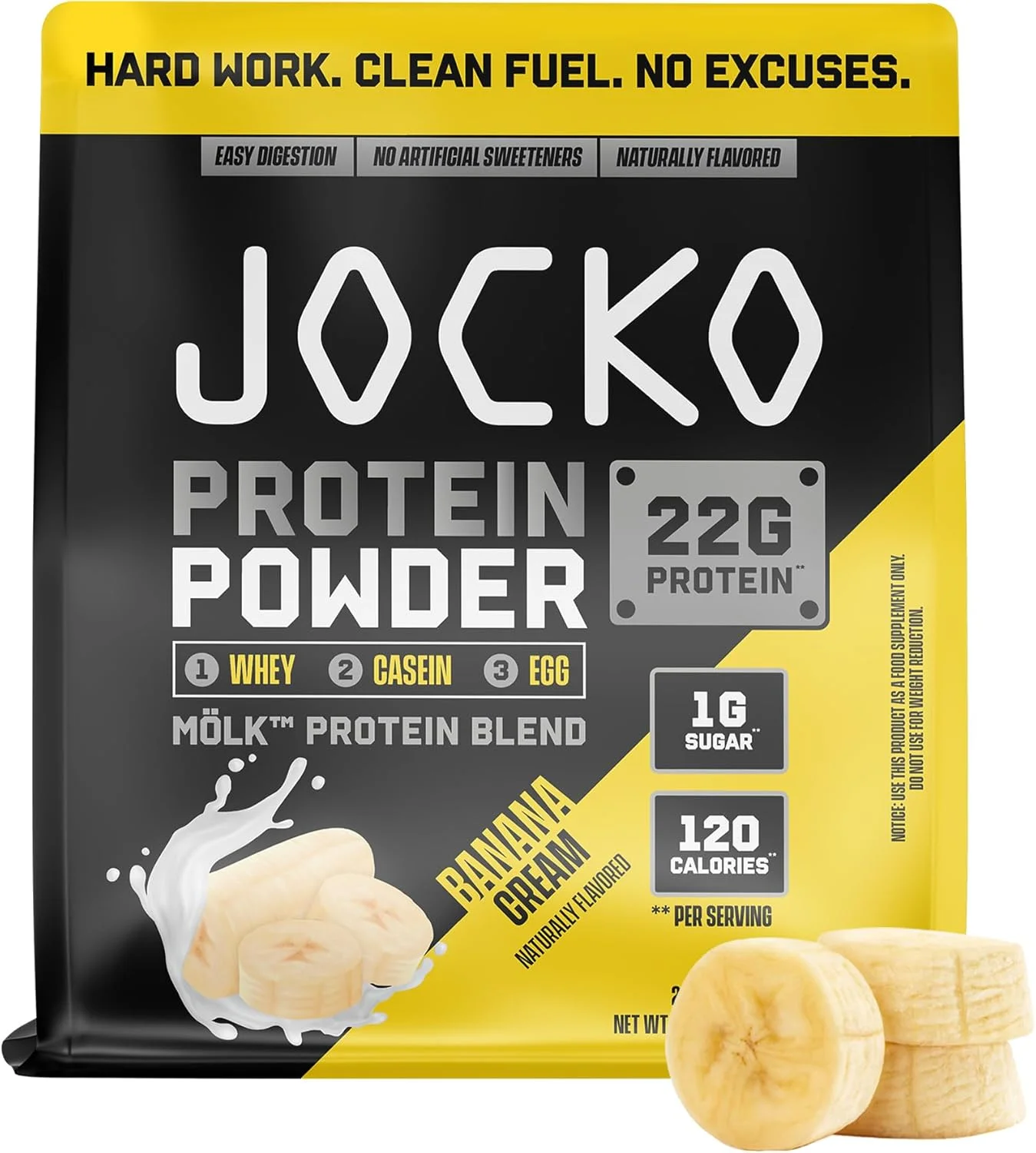 پودر پروتئین وی Mölk Jocko Fuel، 22 گرم، کم شکر، مخلوط میوه Monk - ریکاوری و رشد عضلات، بسته بندی ممکن است متفاوت باشد (28 سروینگ، کرم موز) پودر پروتئین وی Mölk Jocko Fuel، 22 گرم، کم شکر، مخلوط میوه Monk - ریکاوری و رشد عضلات، بسته بندی ممکن است متفاوت باشد (28 سروینگ، کرم موز)