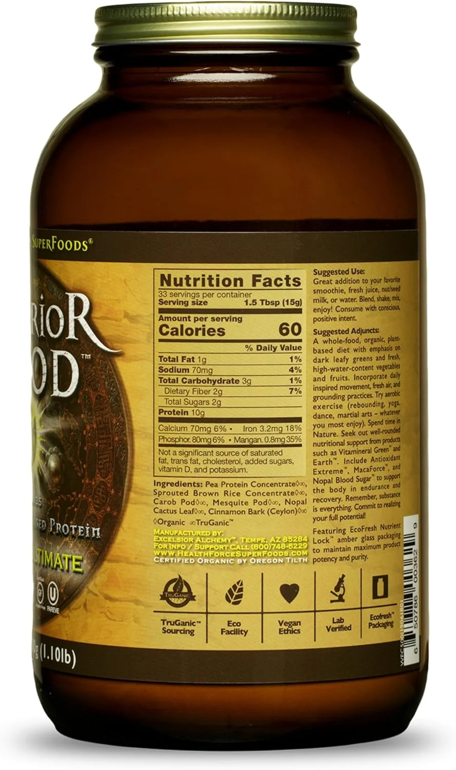 پودر پروتئین سوپرفودز HealthForce Warrior Food - طعم خرنوب - 500 گرم پودر پروتئین سوپرفودز HealthForce Warrior Food - طعم خرنوب - 500 گرم