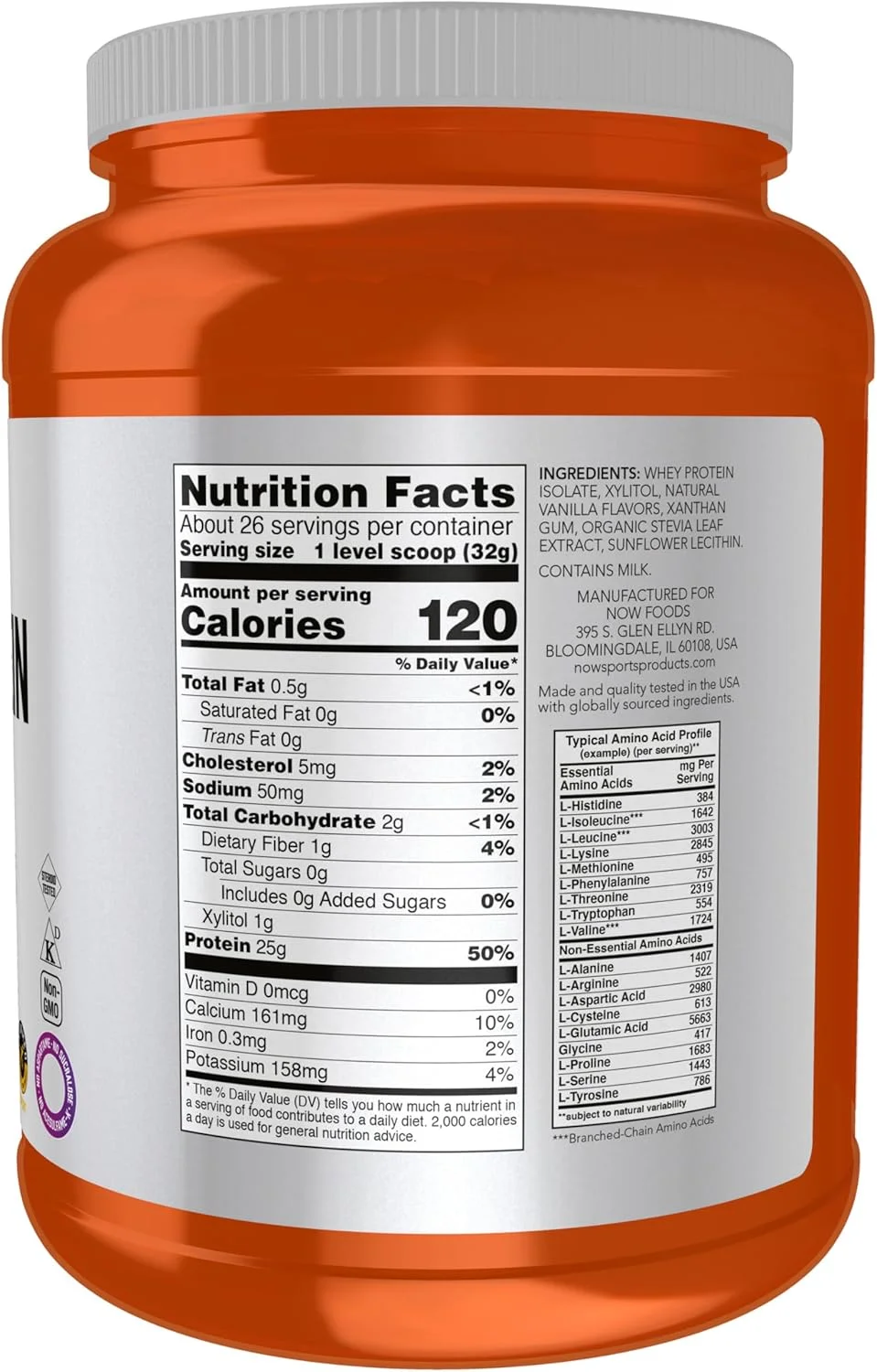 NOW Foods Sports Nutrition, پروتئین وی ایزوله، 25 گرم با BCAAs، پودر وانیلی خامهای، 816 گرم - تصویر 2 NOW Foods Sports Nutrition, پروتئین وی ایزوله، 25 گرم با BCAAs، پودر وانیلی خامهای، 816 گرم - تصویر 2