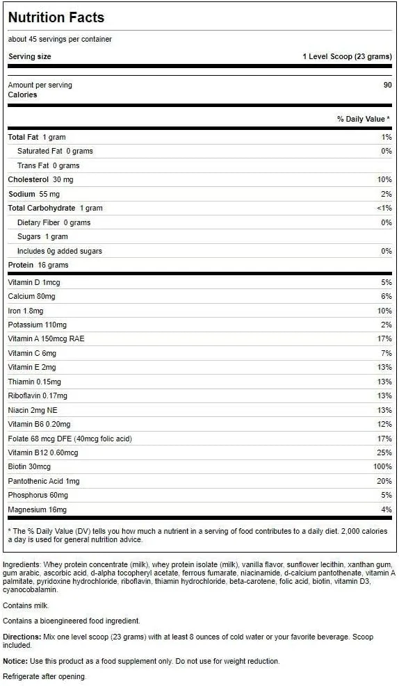 پودر پروتئین وی اورجینال Swanson با ویتامین ها، مکمل ورزشی، پشتیبانی از تمرینات عضلانی، 2 پوند و 4.5 اونس (1035 گرم) (بسته 3 عددی)