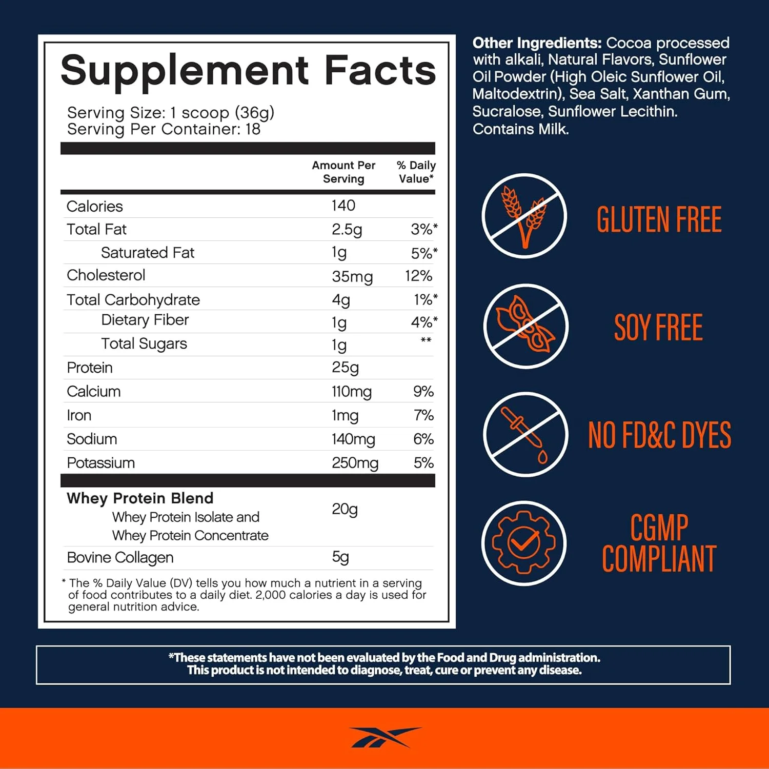 پودر پروتئین وی ریباک + پپتیدهای کلاژن | 25 گرم پروتئین با 9 آمینو اسید ضروری | ریکاوری عضلات، پشتیبانی از مفاصل و روده | دارای گواهی Informed-Sport | طعم شکلات فاج ریبیلد، 1.3 پوند پودر پروتئین وی ریباک + پپتیدهای کلاژن | 25 گرم پروتئین با 9 آمینو اسید ضروری | ریکاوری عضلات، پشتیبانی از مفاصل و روده | دارای گواهی Informed-Sport | طعم شکلات فاج ریبیلد، 1.3 پوند