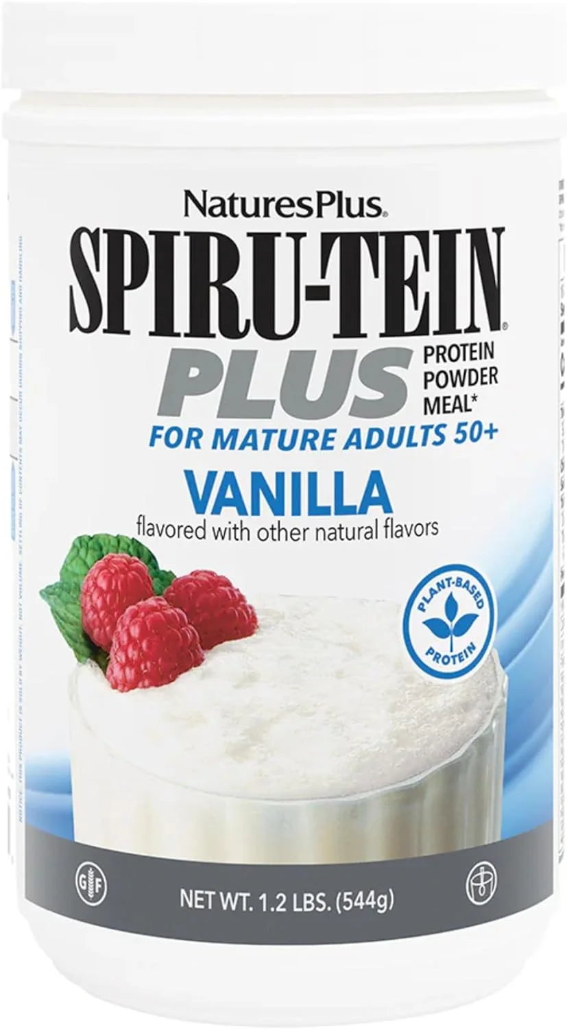 اسپیرو-تین پلاس شیک نیچرز پلاس برای بزرگسالان - وانیلی - 544 گرم، پودر پروتئین - جایگزین غذای گیاهی، ویتامین ها و مواد معدنی برای انرژی - گیاهخواری، بدون گلوتن - 16 سروینگ اسپیرو-تین پلاس شیک نیچرز پلاس برای بزرگسالان - وانیلی - 544 گرم، پودر پروتئین - جایگزین غذای گیاهی، ویتامین ها و مواد معدنی برای انرژی - گیاهخواری، بدون گلوتن - 16 سروینگ