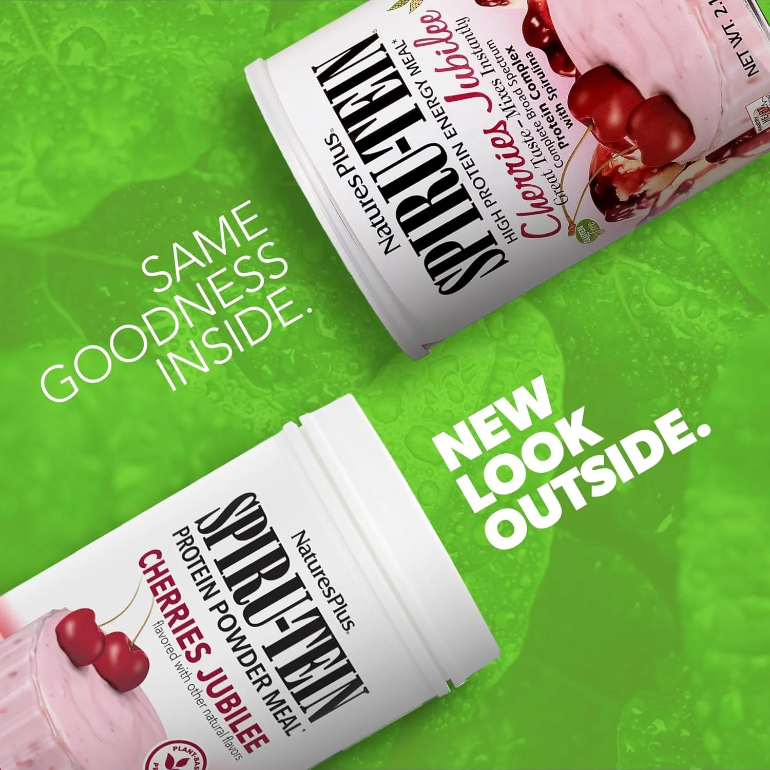 نِیچرز پلاس اسپیرو-تین، گیلاس جوبیلی - 952 گرم - پودر پروتئین گیاهی - گیاهخواری، بدون گلوتن - 30 سروینگ