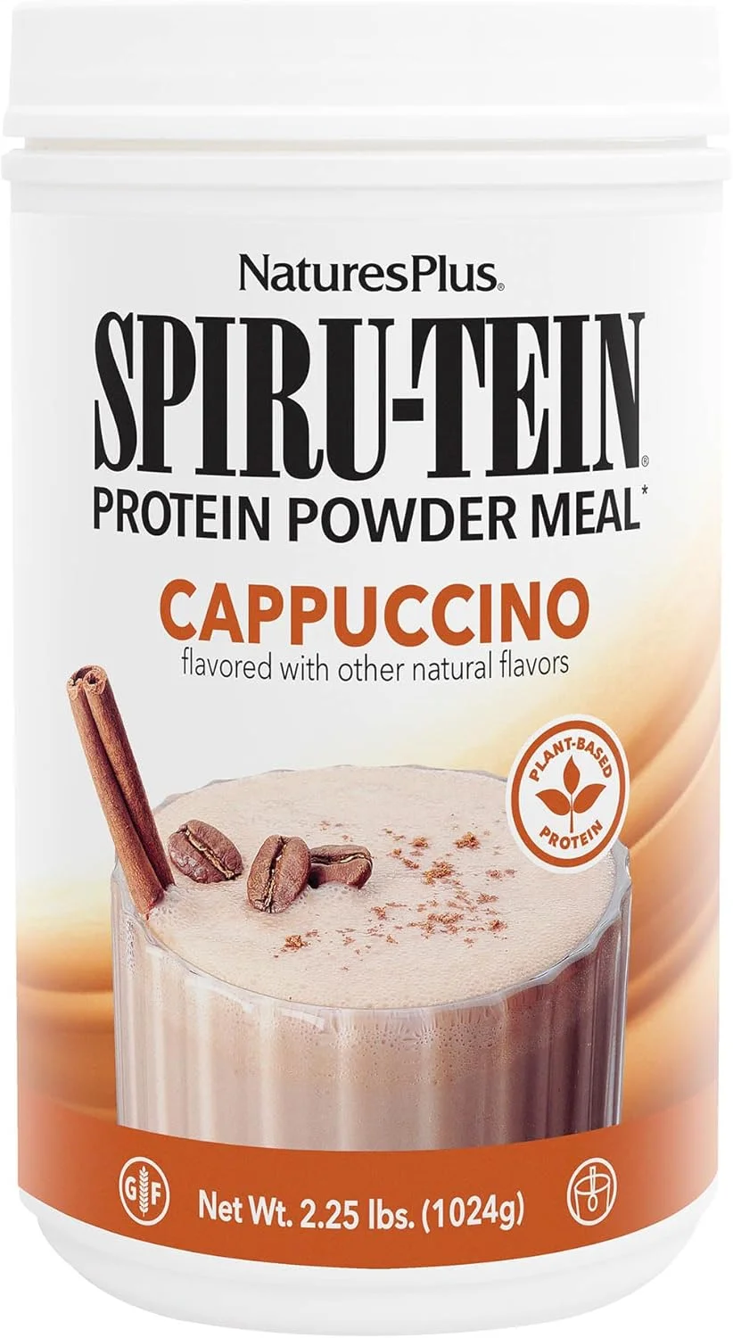 نوشیدنی پروتئینی SPIRU-TEIN نیچرز پلاس - طعم کاپوچینو - 1.02 کیلوگرم، پودر پروتئین اسپیرولینا - جایگزین غذای گیاهی، ویتامین ها و مواد معدنی برای انرژی - گیاهی - 32 سروینگ نوشیدنی پروتئینی SPIRU-TEIN نیچرز پلاس - طعم کاپوچینو - 1.02 کیلوگرم، پودر پروتئین اسپیرولینا - جایگزین غذای گیاهی، ویتامین ها و مواد معدنی برای انرژی - گیاهی - 32 سروینگ
