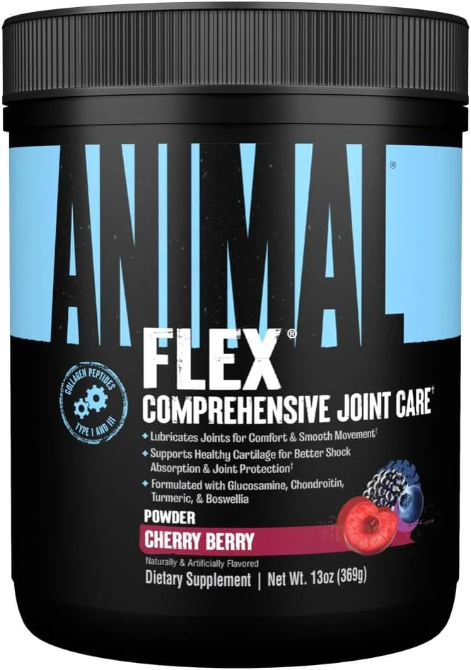 پودر Animal Flex - مکمل پشتیبانی از مفاصل برای تسکین درد، ترمیم و بازسازی عضلات با زردچوبه، گلوکزامین، کندرویتین، MSM، کلاژن و Boswellia، طعم گیلاس عالی، 30 پیمانه پودر Animal Flex - مکمل پشتیبانی از مفاصل برای تسکین درد، ترمیم و بازسازی عضلات با زردچوبه، گلوکزامین، کندرویتین، MSM، کلاژن و Boswellia، طعم گیلاس عالی، 30 پیمانه