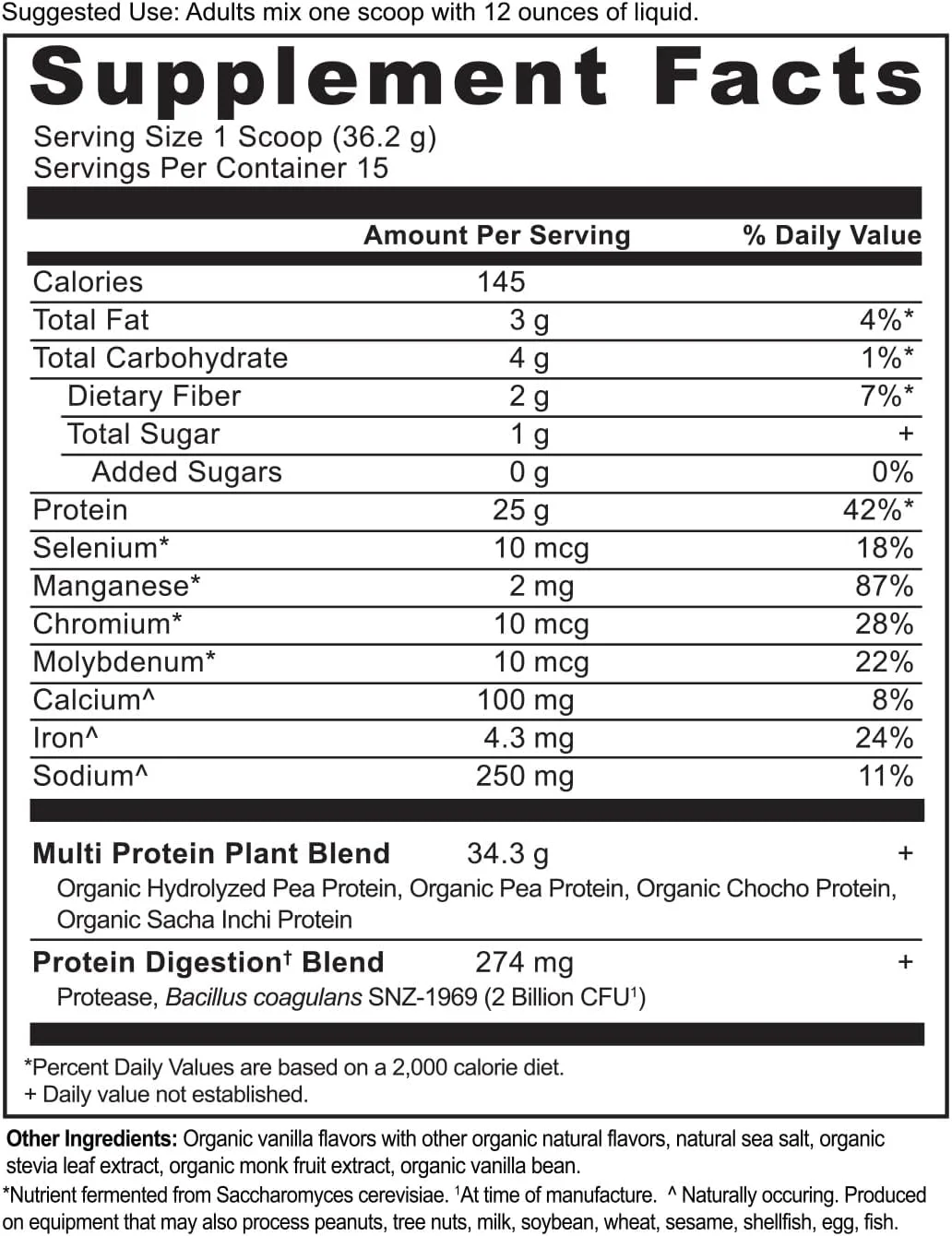 پودر پروتئین گیاهی ارگانیک با تغذیه باستانی، 25 گرم پروتئین، پروتئین نخود هیدرولیز شده، آنزیم های گوارشی و پروبیوتیک ها، پشتیبانی از سلامت عضلات و روده، وانیل، 15 سروینگ پودر پروتئین گیاهی ارگانیک با تغذیه باستانی، 25 گرم پروتئین، پروتئین نخود هیدرولیز شده، آنزیم های گوارشی و پروبیوتیک ها، پشتیبانی از سلامت عضلات و روده، وانیل، 15 سروینگ