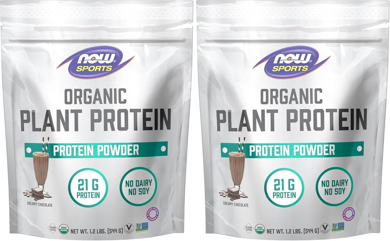 پروتئین گیاهی ارگانیک ورزشی ناو فودز، طعم شکلات، پودر وگان، 454 گرم (بسته 2 عددی) پروتئین گیاهی ارگانیک ورزشی ناو فودز، طعم شکلات، پودر وگان، 454 گرم (بسته 2 عددی)