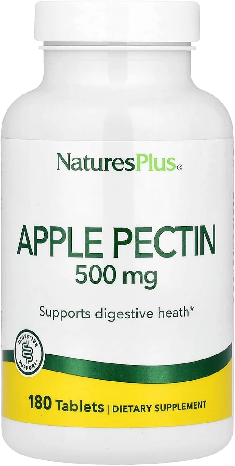 پکتین سیب NaturesPlus - 500 میلی گرم، 180 قرص - مکمل فیبر طبیعی - گیاهی، بدون گلوتن - 180 سروینگ