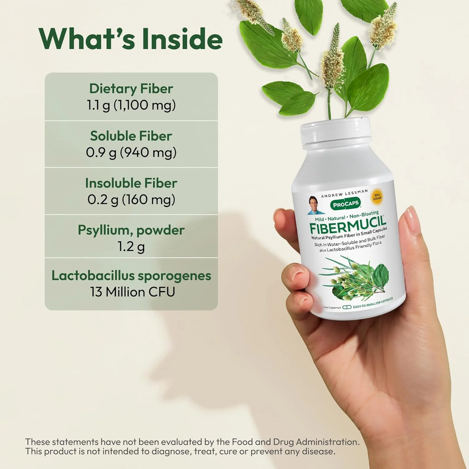 اندرو لِسمن فیبرموسیل 180 کپسول - پودر پوسته اسفرزه. به آرامی باعث بهبود عملکرد منظم روده و سلامت دستگاه گوارش می شود. غنی از فیبر. ملایم، آسان و موثر. بدون افزودنی. کپسول های کوچک با بلع آسان