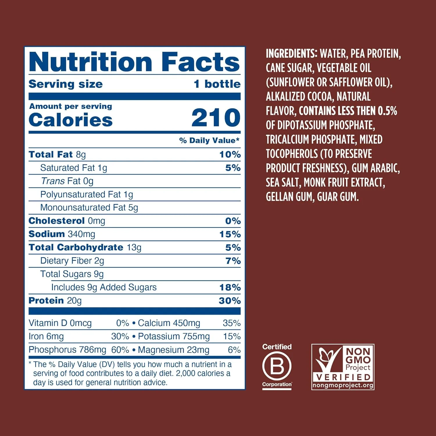 نوشیدنی پروتئینی ویگن ریپل | شکلاتی | 20 گرم پروتئین نخود مغذی گیاهی | ماندگاری بالا | بدون GMO، سویا، آجیل، گلوتن، لاکتوز | 355 میلی لیتر، بسته 12 عددی نوشیدنی پروتئینی ویگن ریپل | شکلاتی | 20 گرم پروتئین نخود مغذی گیاهی | ماندگاری بالا | بدون GMO، سویا، آجیل، گلوتن، لاکتوز | 355 میلی لیتر، بسته 12 عددی