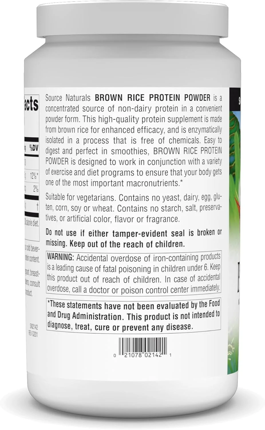 پروتئین برنج قهوه ای Source Naturals، گیاهی و غیر تراریخته - پودر 907 گرمی